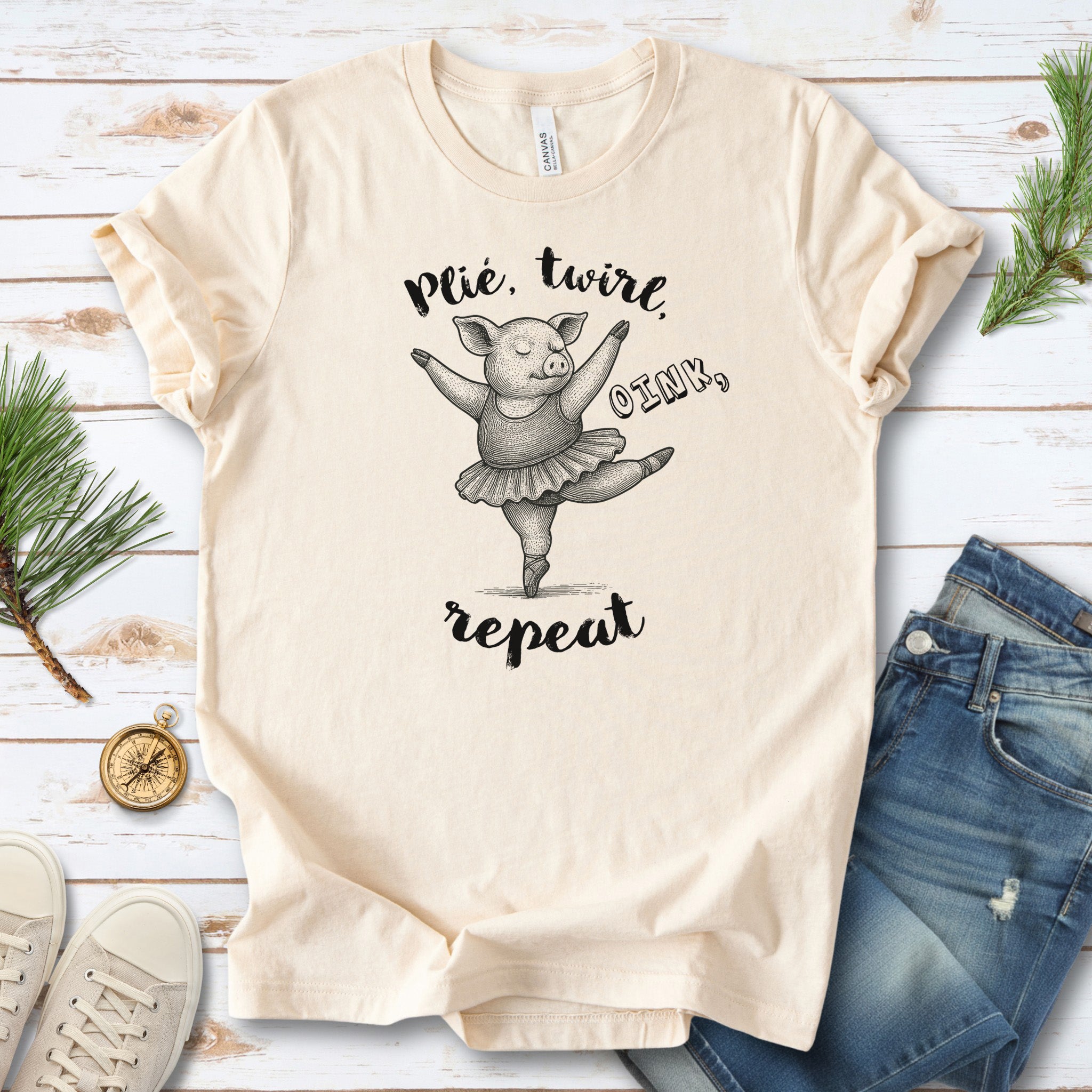 Cute Ballet Pig Shirt – Funny Pig Lover Tee for Farm Girls & Animal Moms