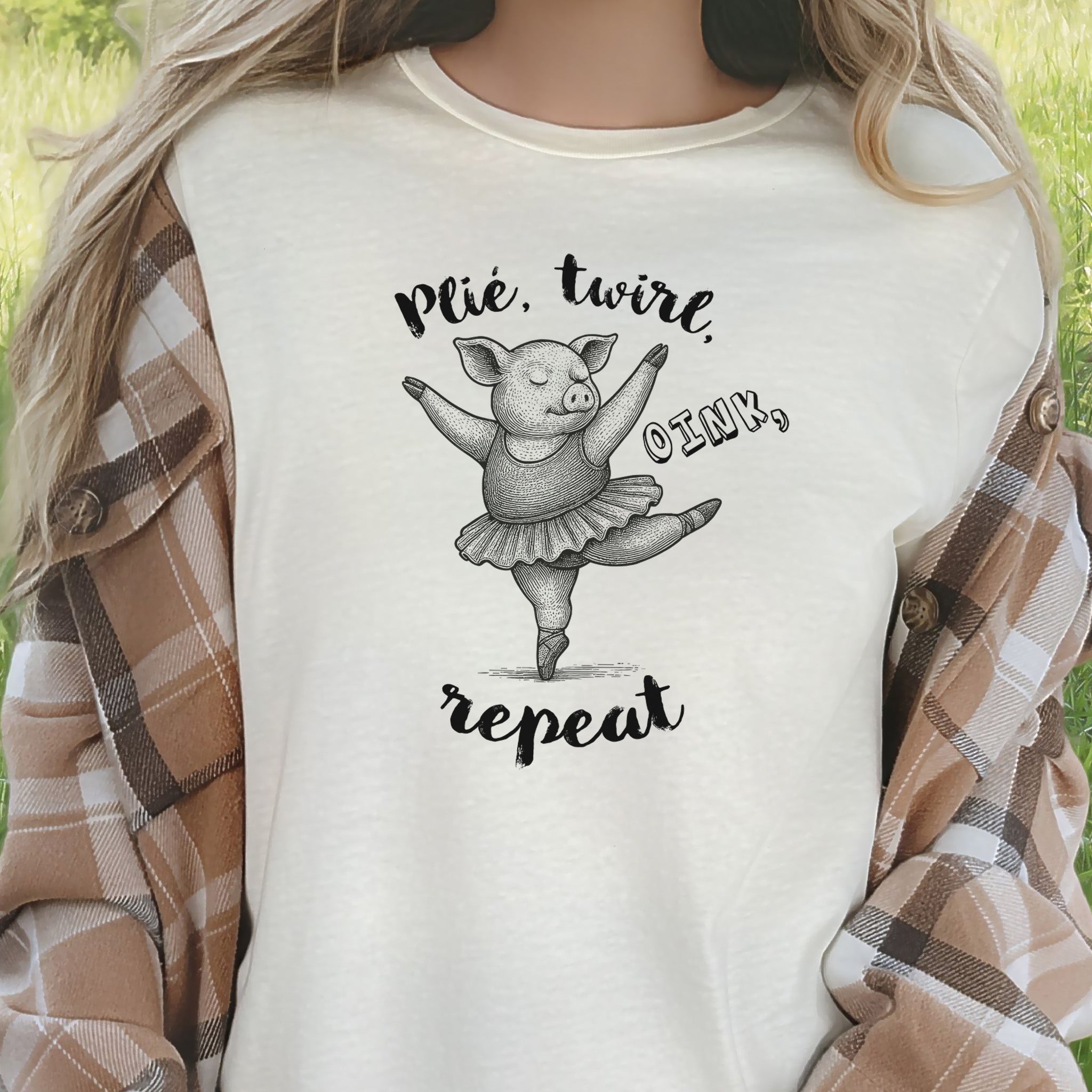 Cute Ballet Pig Shirt – Funny Pig Lover Tee for Farm Girls & Animal Moms