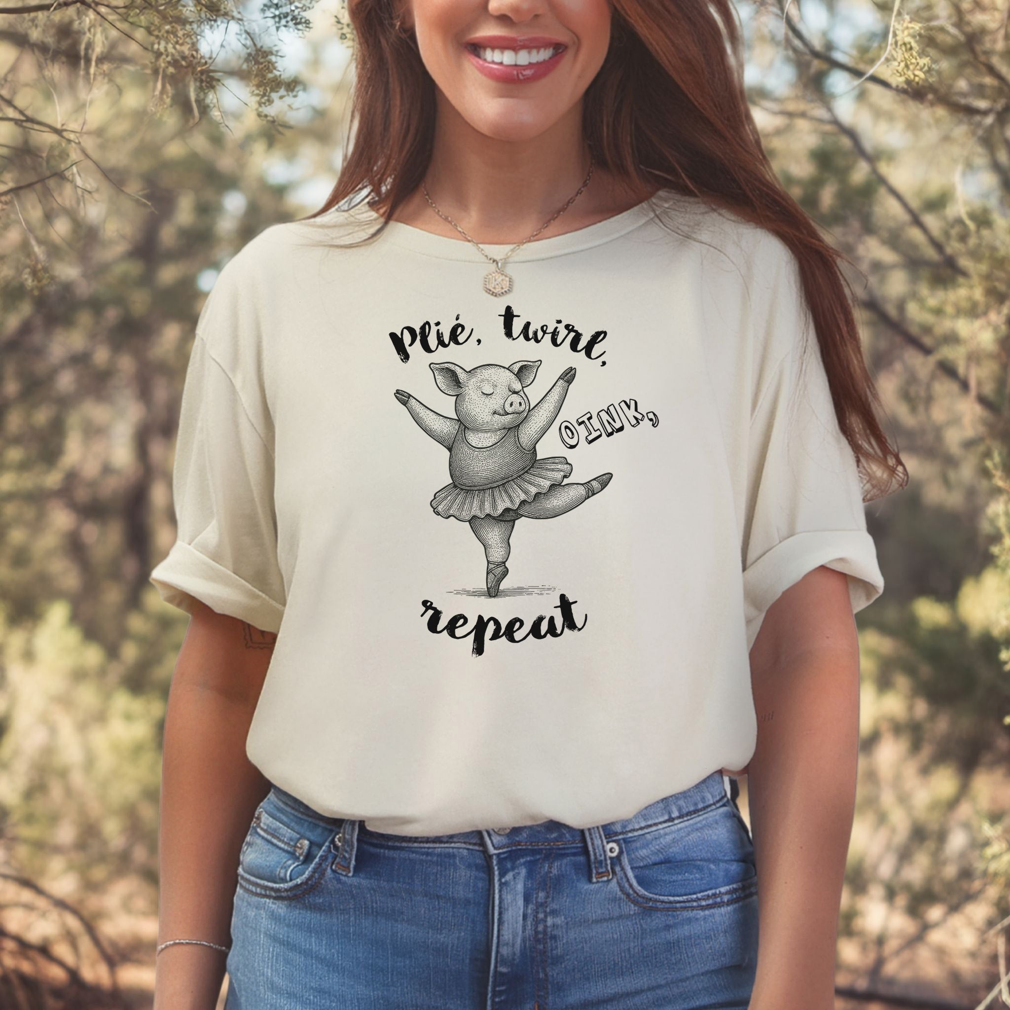 Cute Ballet Pig Shirt – Funny Pig Lover Tee for Farm Girls & Animal Moms