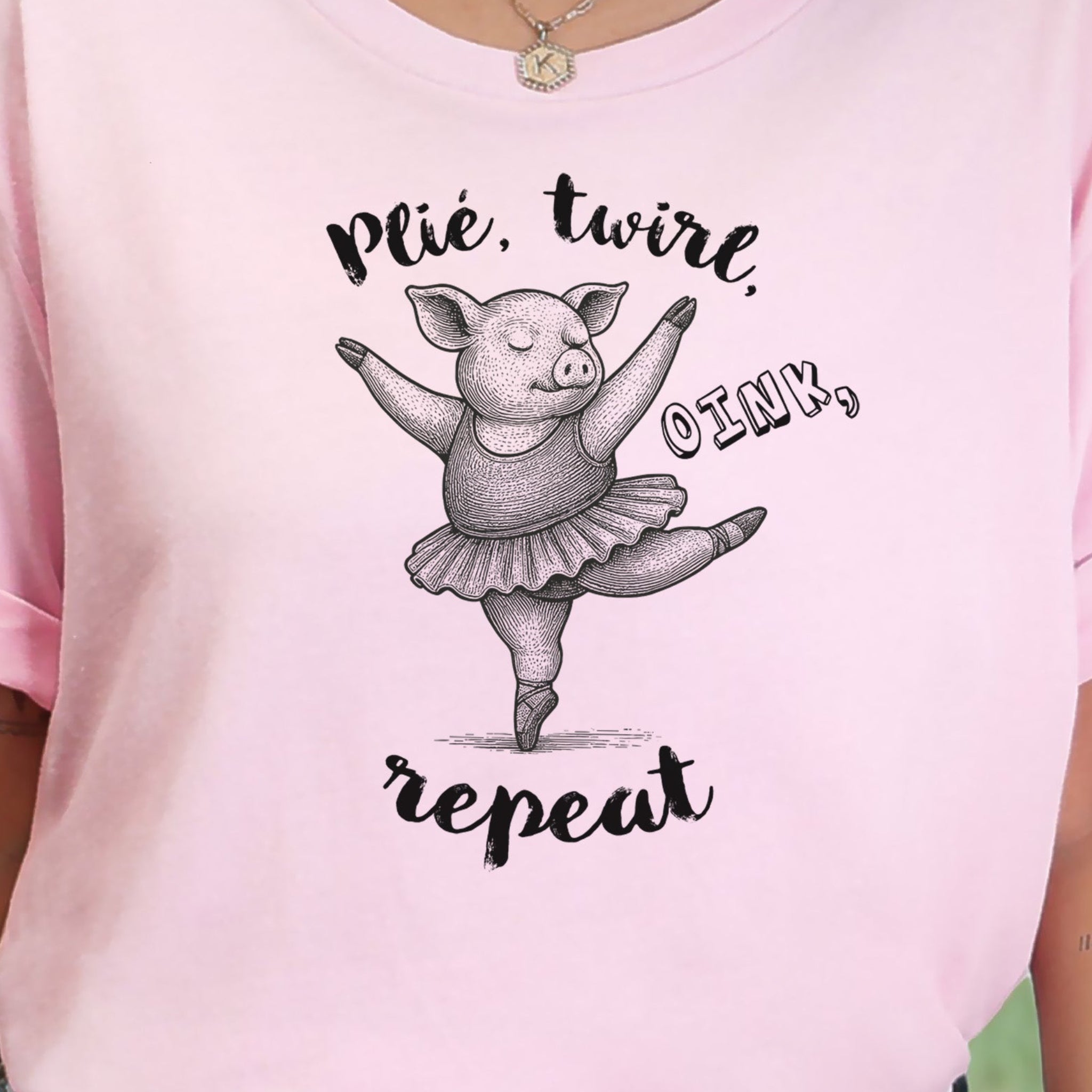 Cute Ballet Pig Shirt – Funny Pig Lover Tee for Farm Girls & Animal Moms