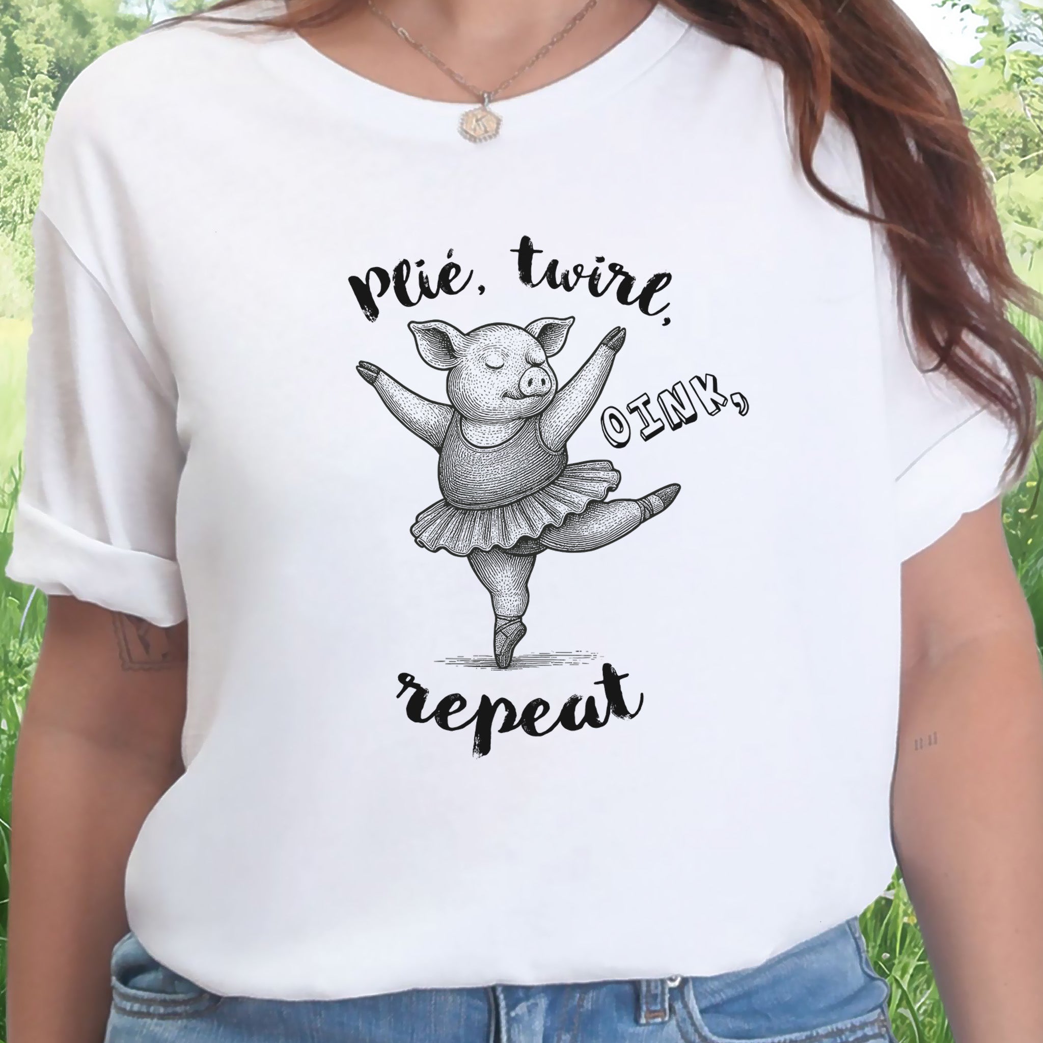 Cute Ballet Pig Shirt – Funny Pig Lover Tee for Farm Girls & Animal Moms