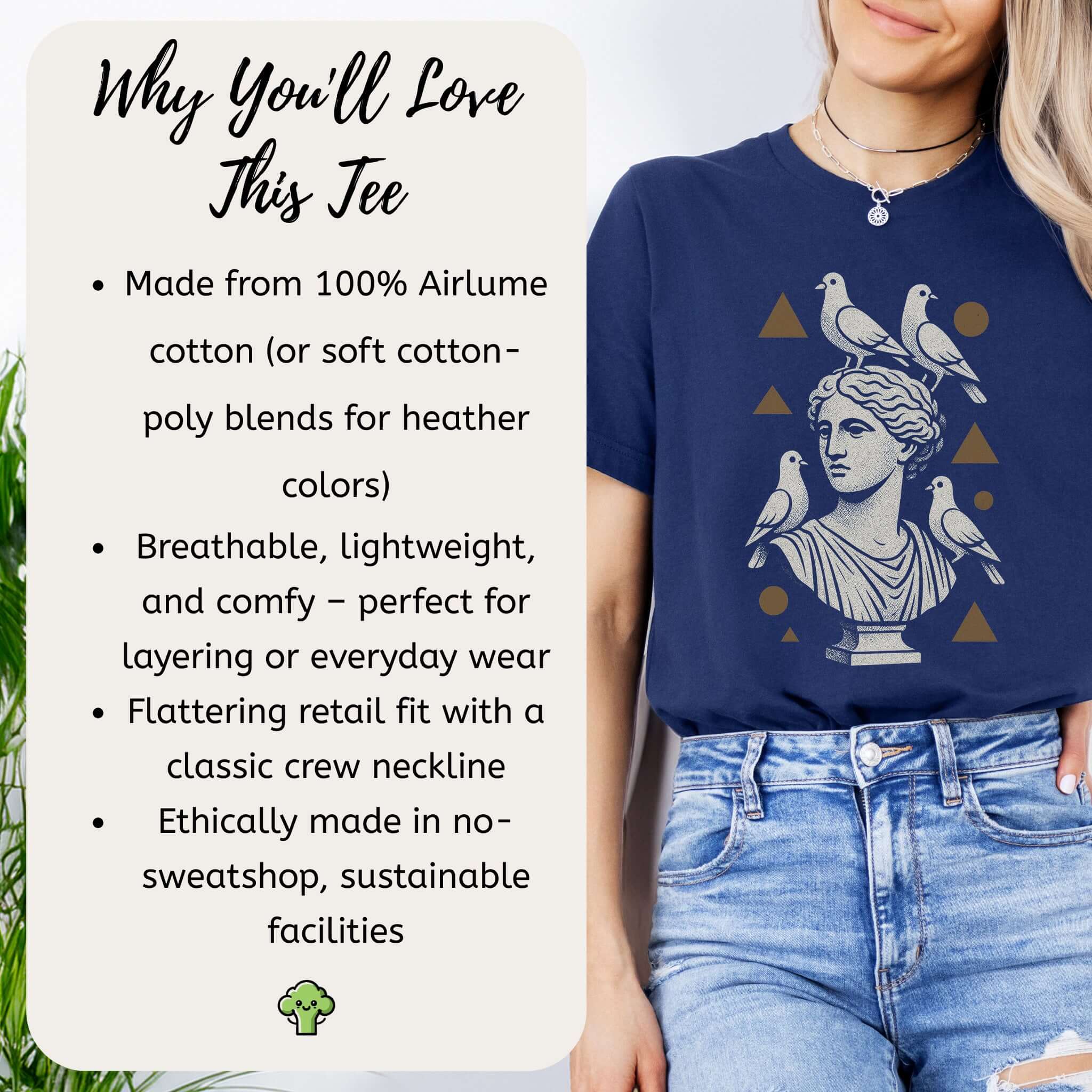 Pigeons & Statues T-Shirt – Minimalist Greek Vibes Tee