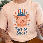 Cute Pig Free to Snort 4th of July T-Shirt
