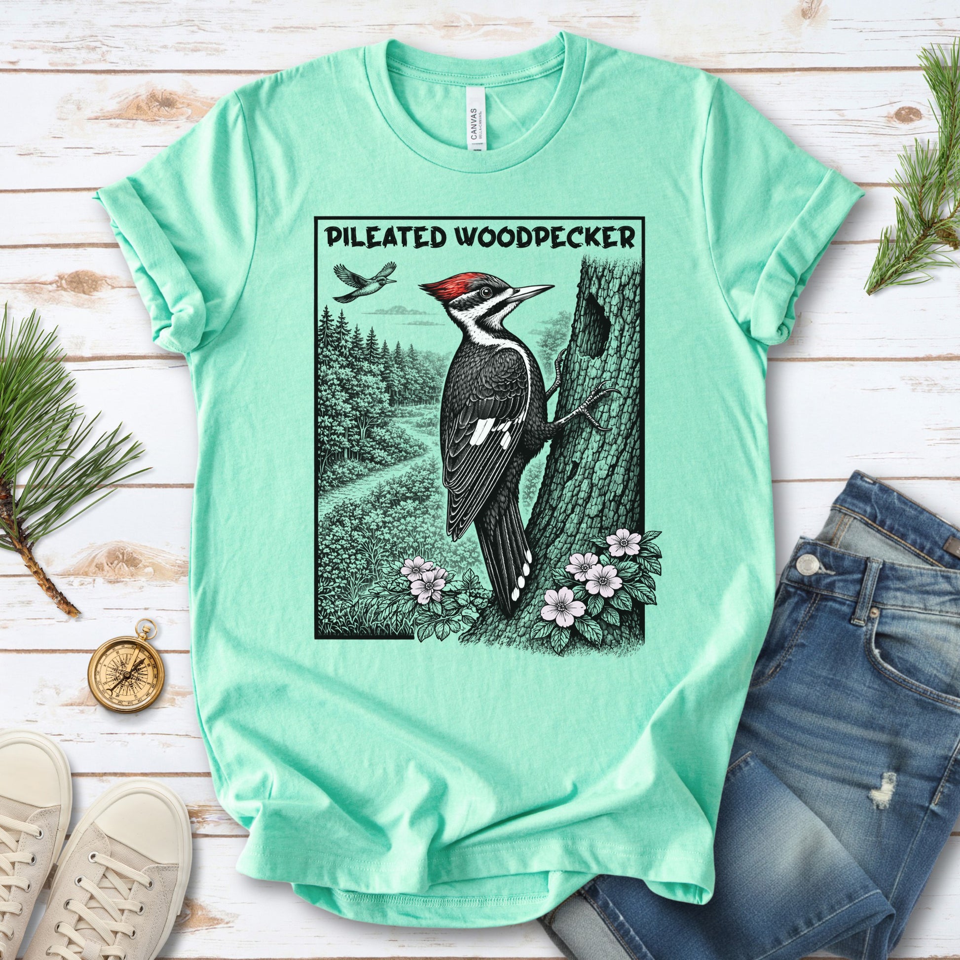 Pileated Woodpecker T-Shirt – Bold Forest Birdwatching Aesthetic