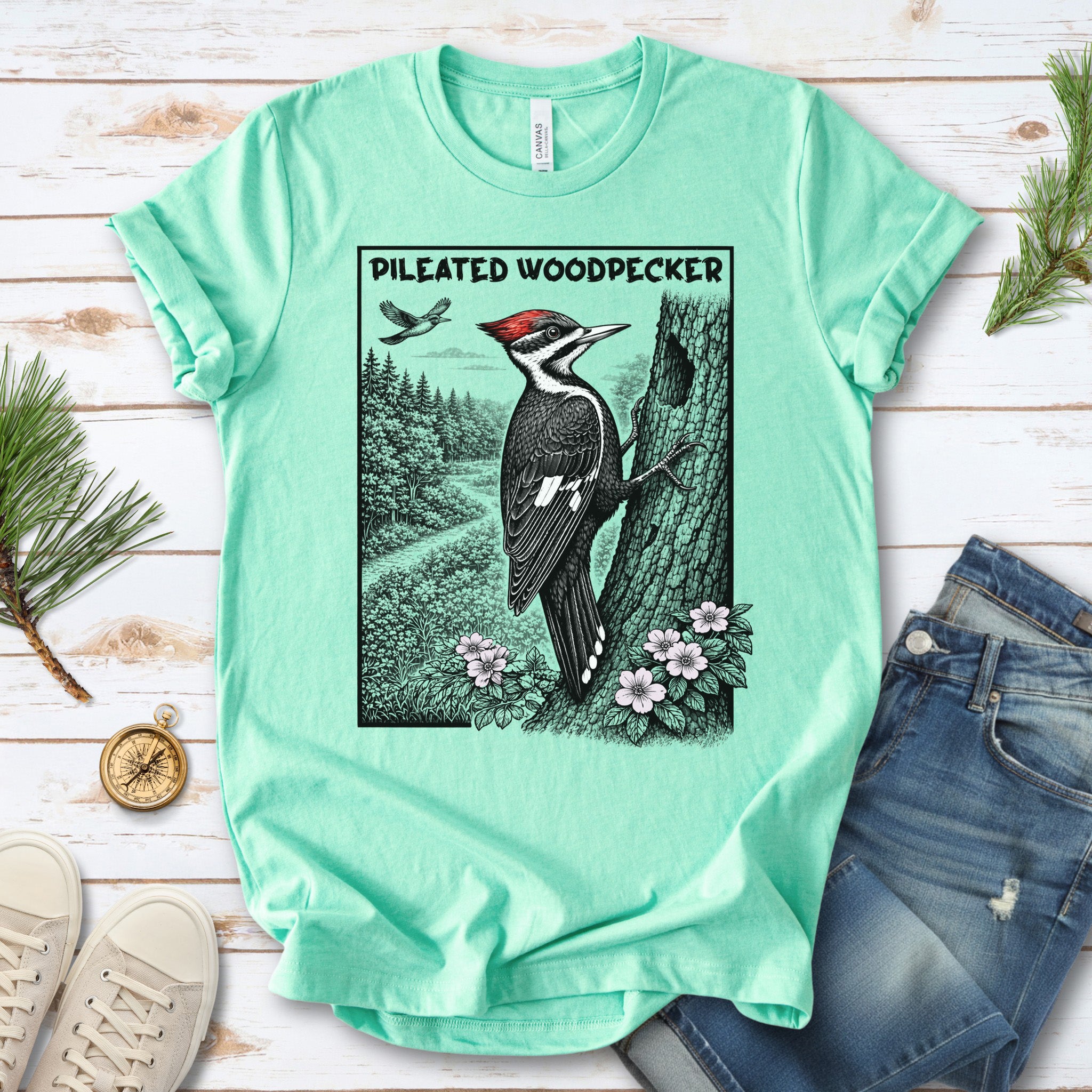 Pileated Woodpecker T-Shirt – Bold Forest Birdwatching Aesthetic