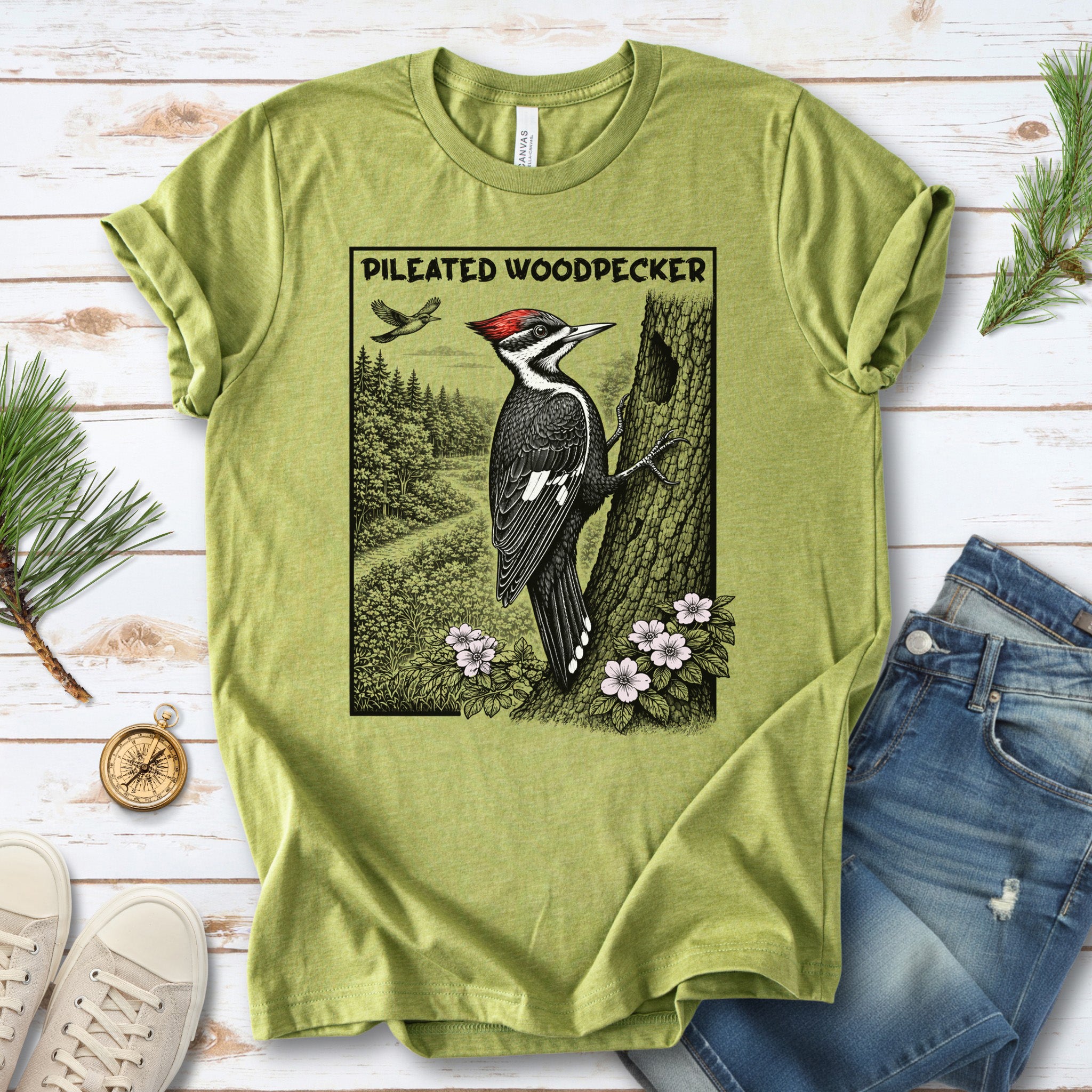 Pileated Woodpecker T-Shirt – Bold Forest Birdwatching Aesthetic