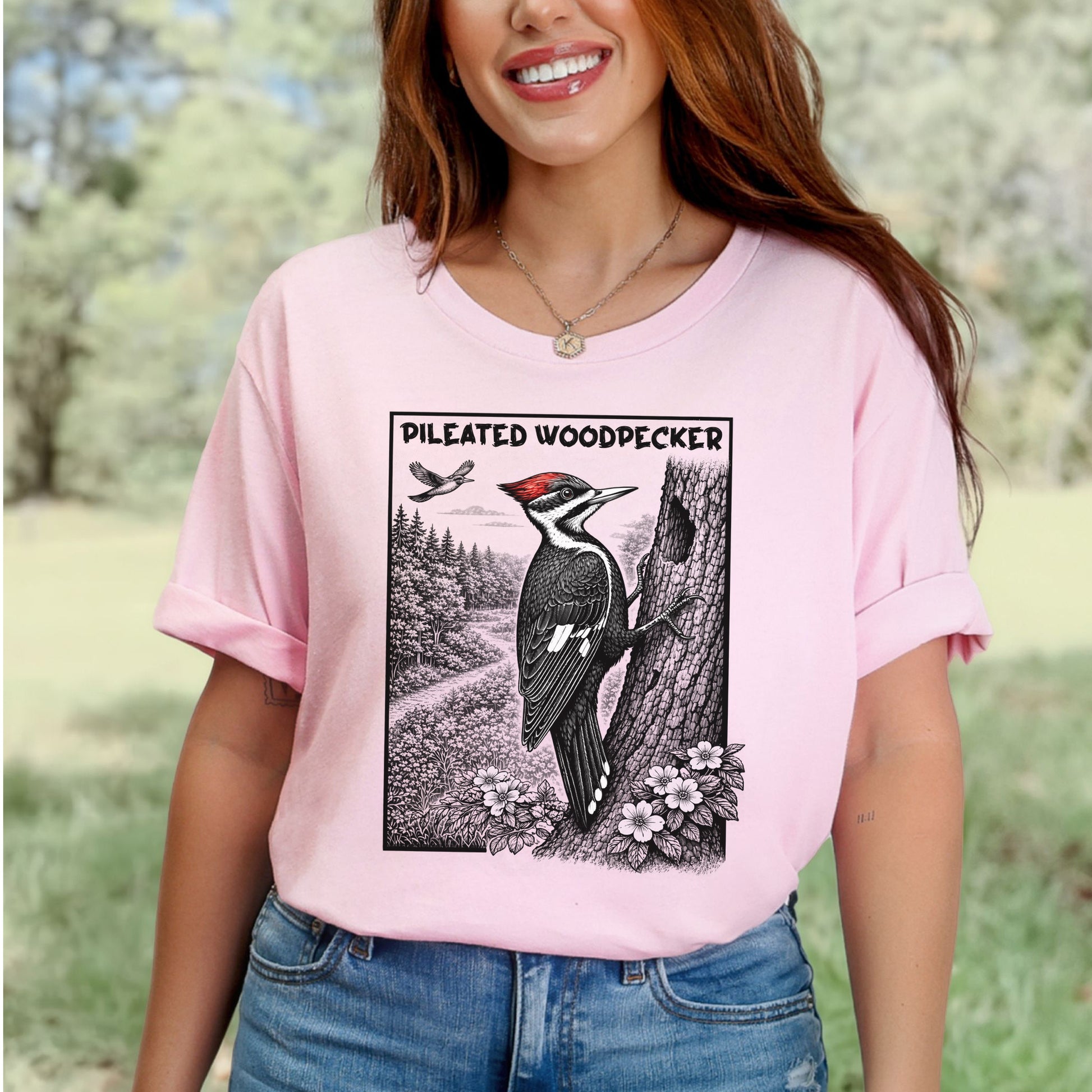Pileated Woodpecker T-Shirt – Bold Forest Birdwatching Aesthetic