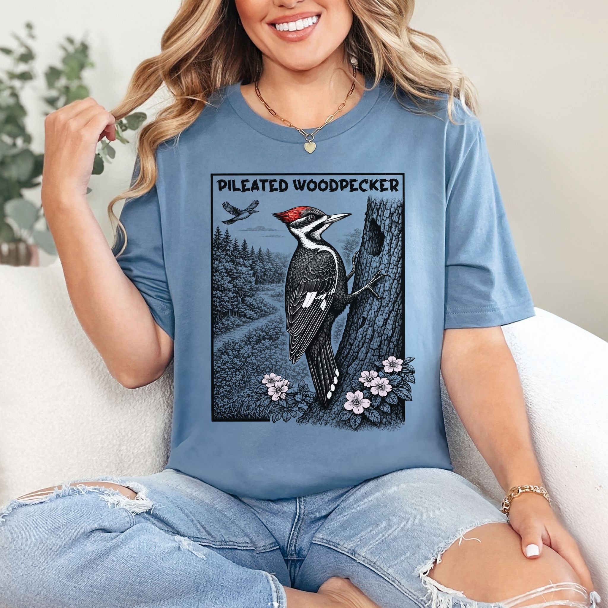 Pileated Woodpecker T-Shirt – Bold Forest Birdwatching Aesthetic