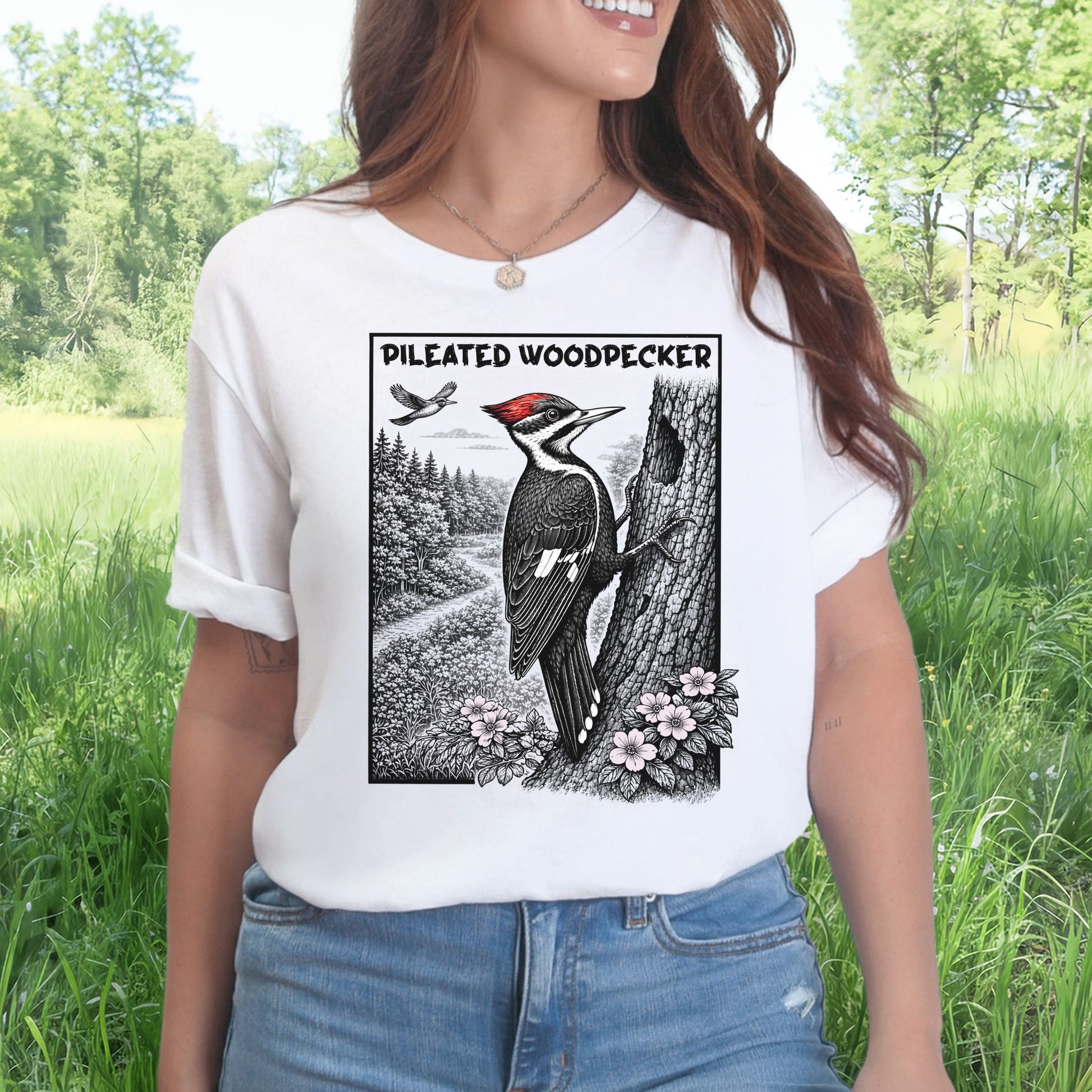 Pileated Woodpecker T-Shirt – Bold Forest Birdwatching Aesthetic