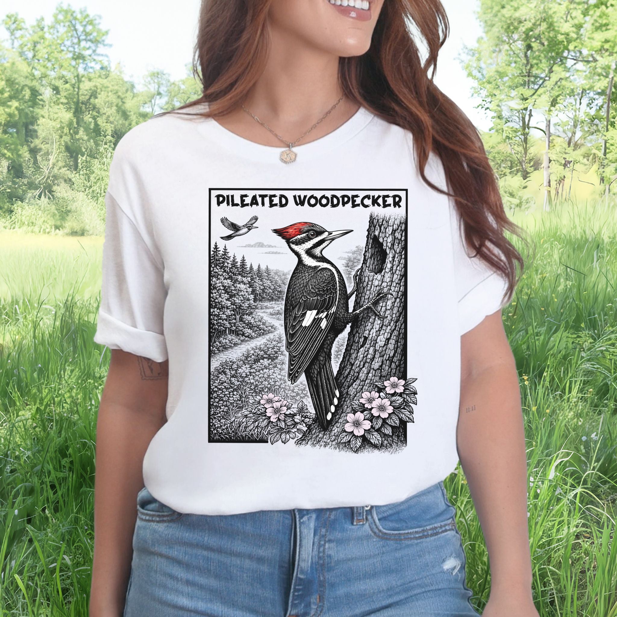 Pileated Woodpecker T-Shirt – Bold Forest Birdwatching Aesthetic
