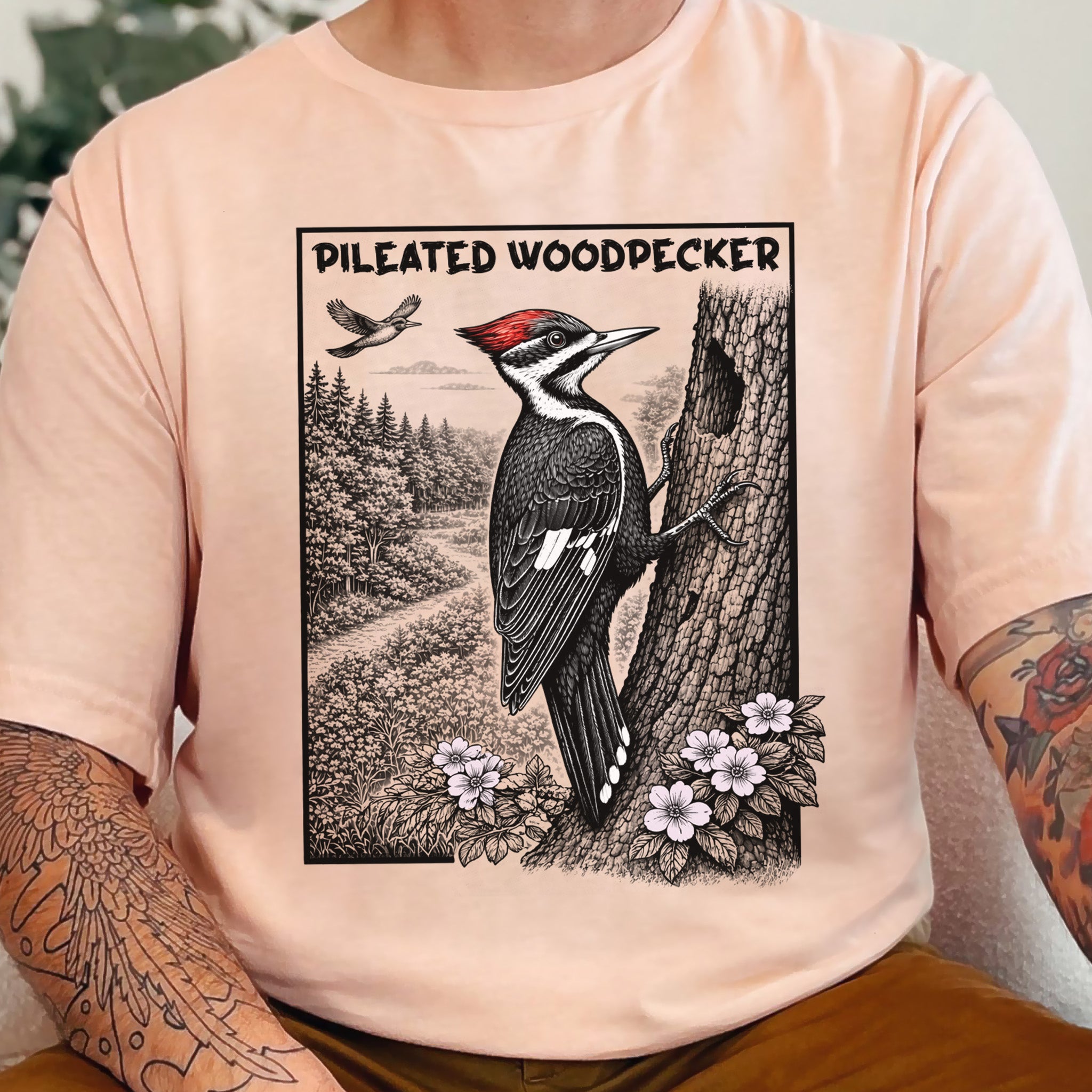 Pileated Woodpecker T-Shirt – Bold Forest Birdwatching Aesthetic