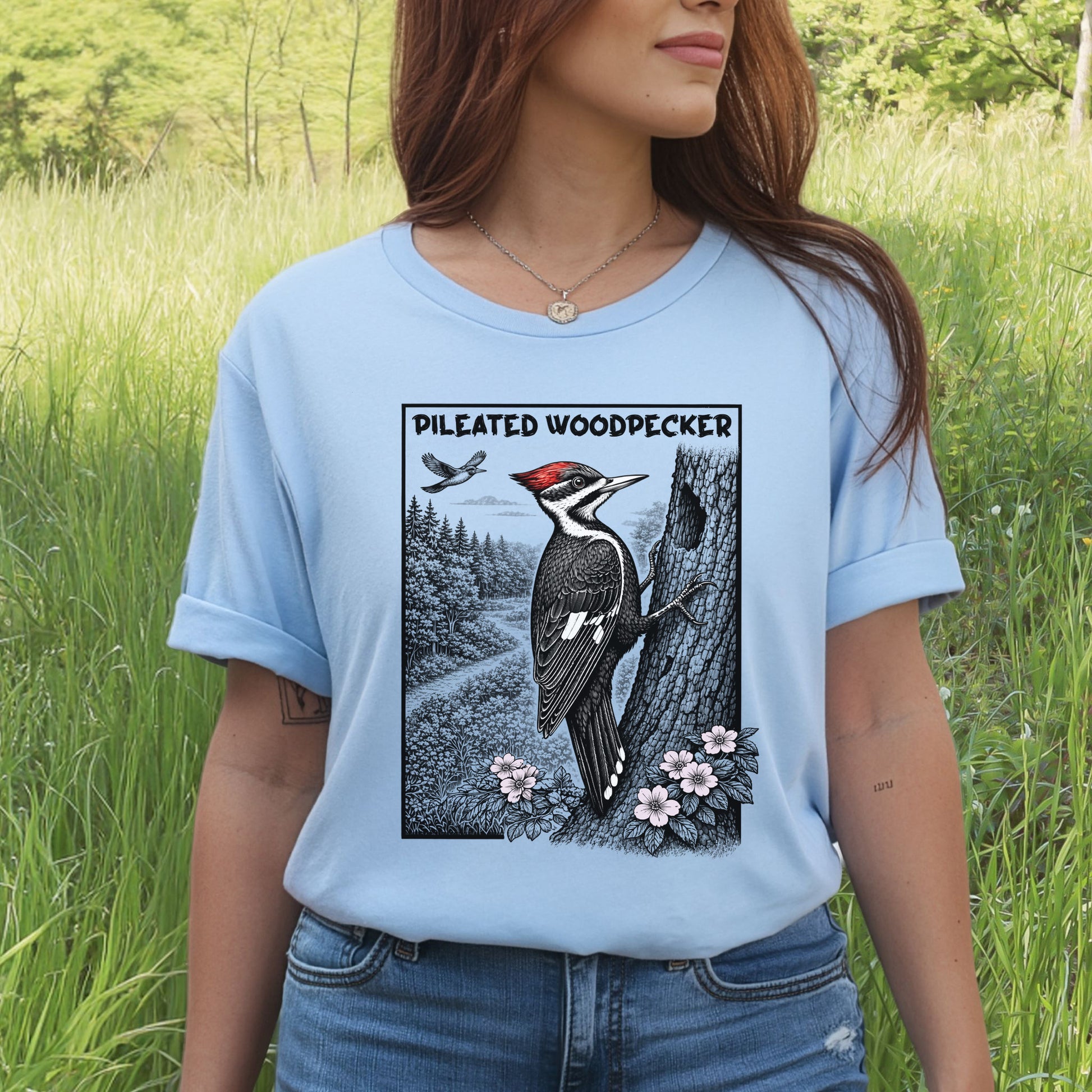 Pileated Woodpecker T-Shirt – Bold Forest Birdwatching Aesthetic