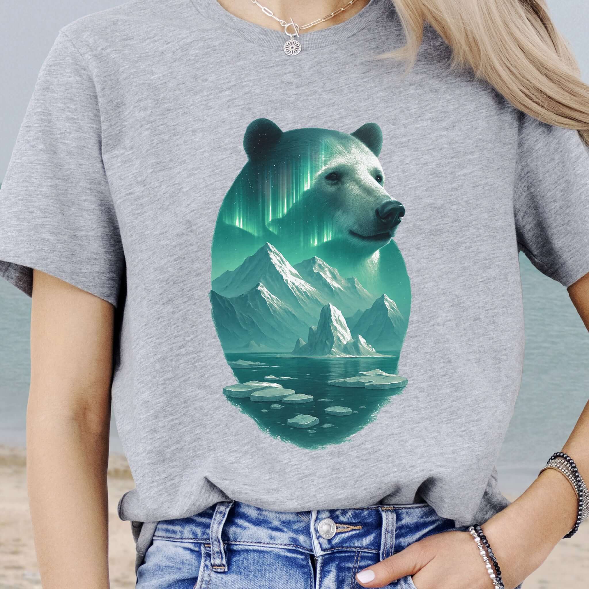 Polar Bear Spirit Northern Lightsl T-Shirt