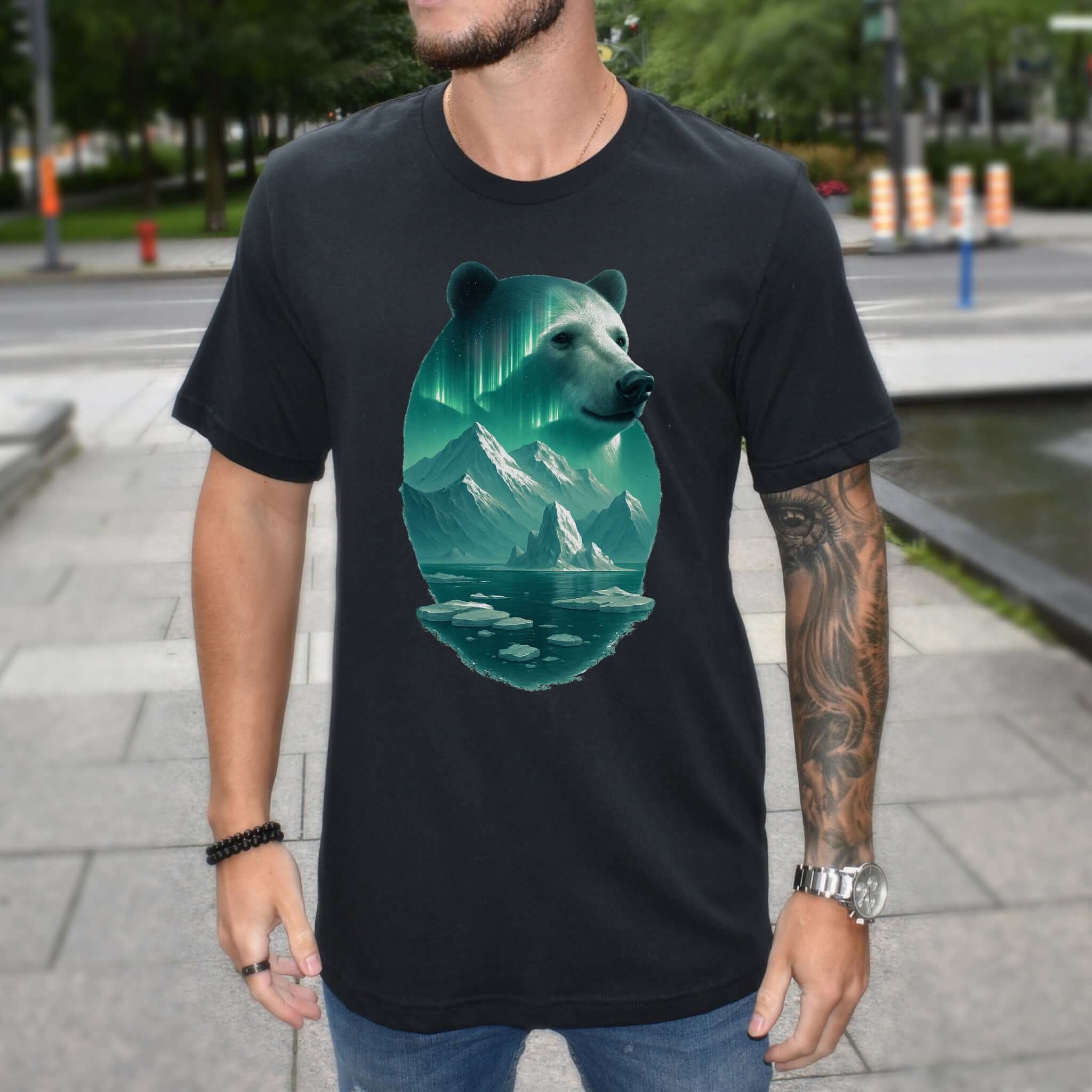 Polar Bear Spirit Northern Lightsl T-Shirt