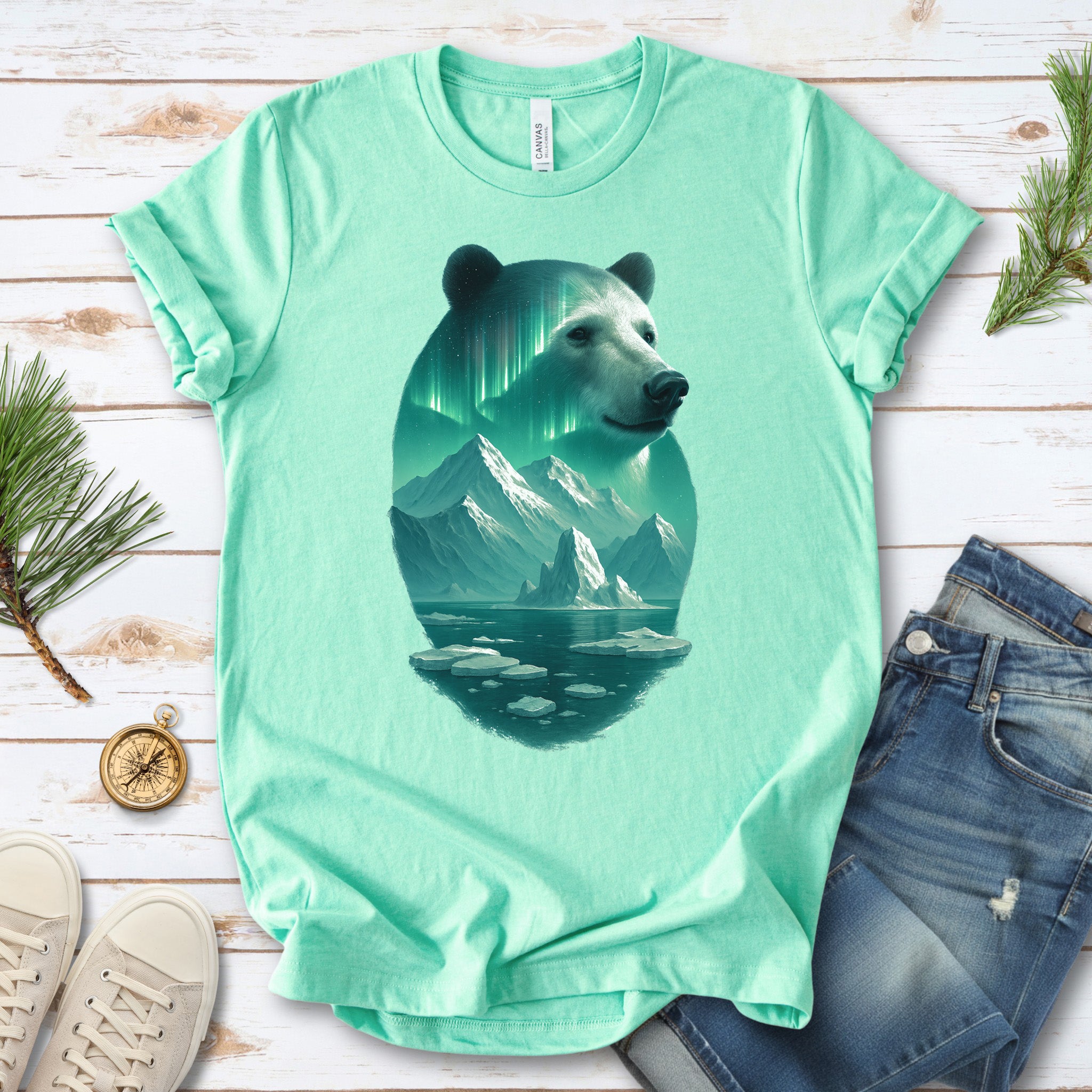 Polar Bear Spirit Northern Lightsl T-Shirt