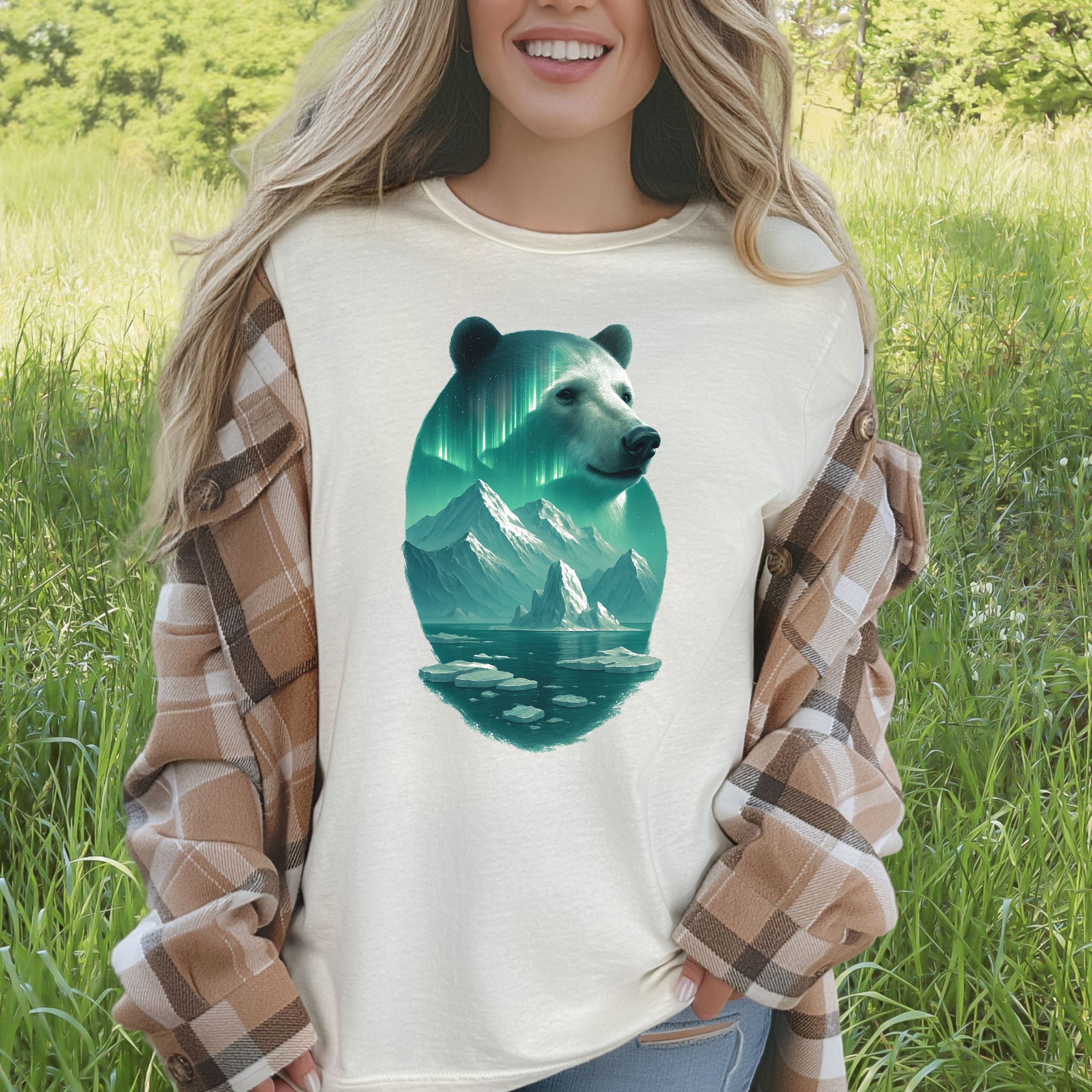Polar Bear Spirit Northern Lightsl T-Shirt