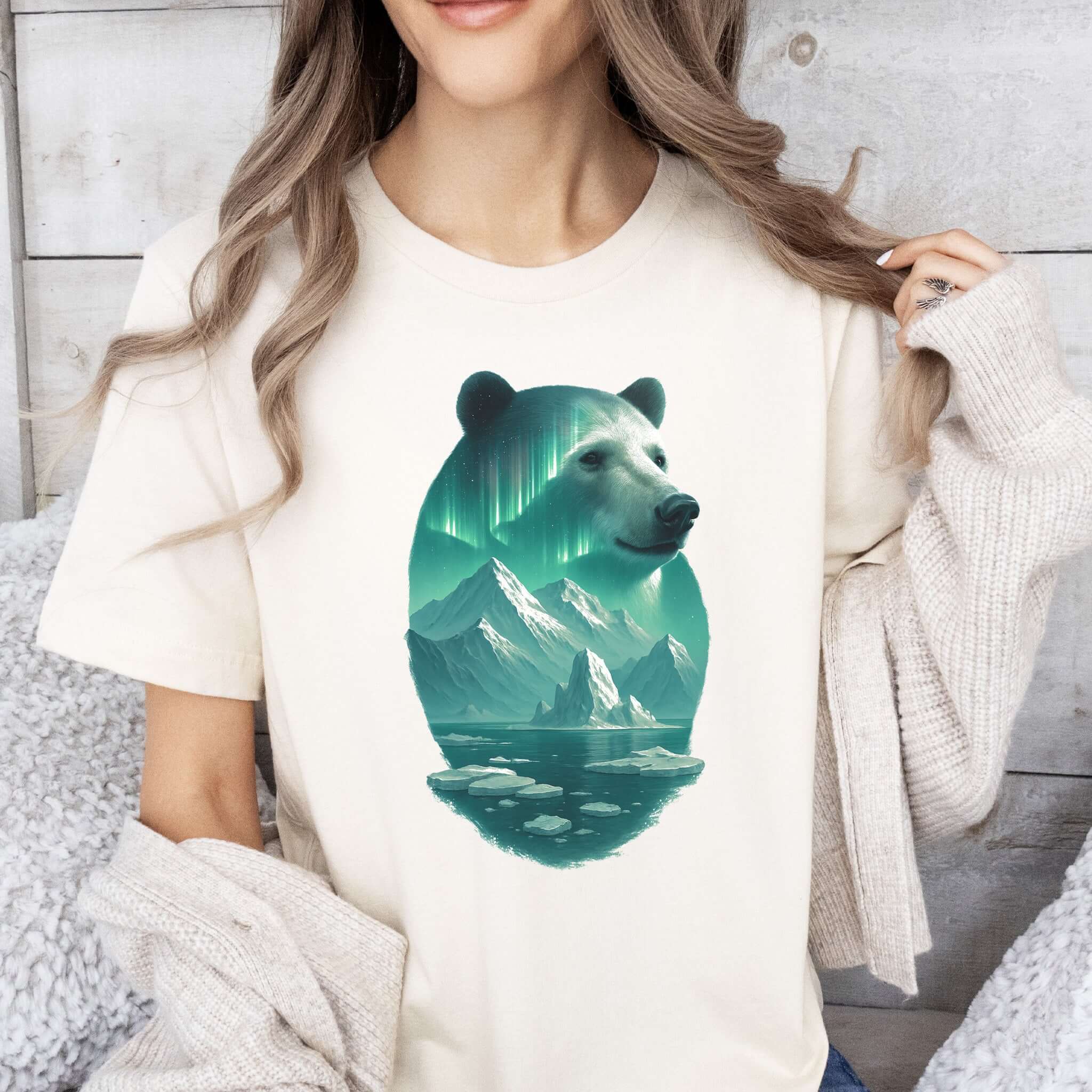 Polar Bear Spirit Northern Lightsl T-Shirt