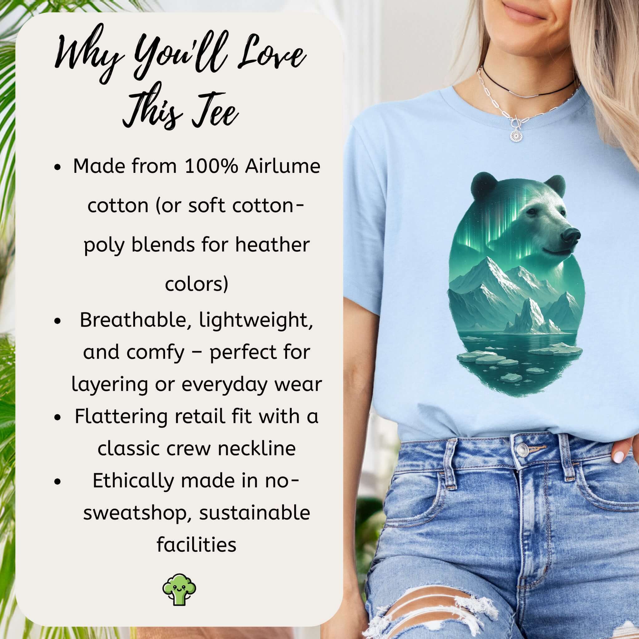 Polar Bear Spirit Northern Lightsl T-Shirt