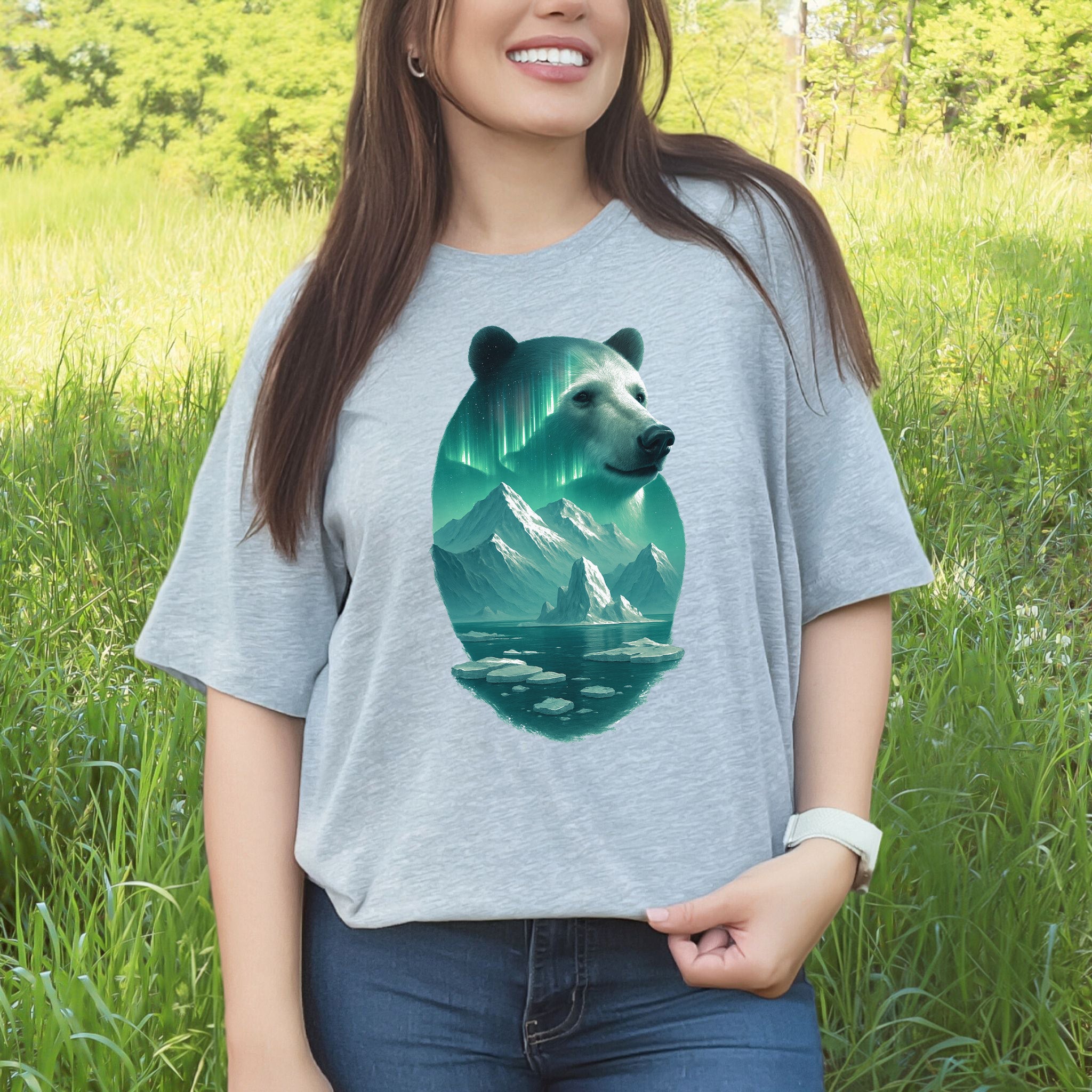 Polar Bear Spirit Northern Lightsl T-Shirt
