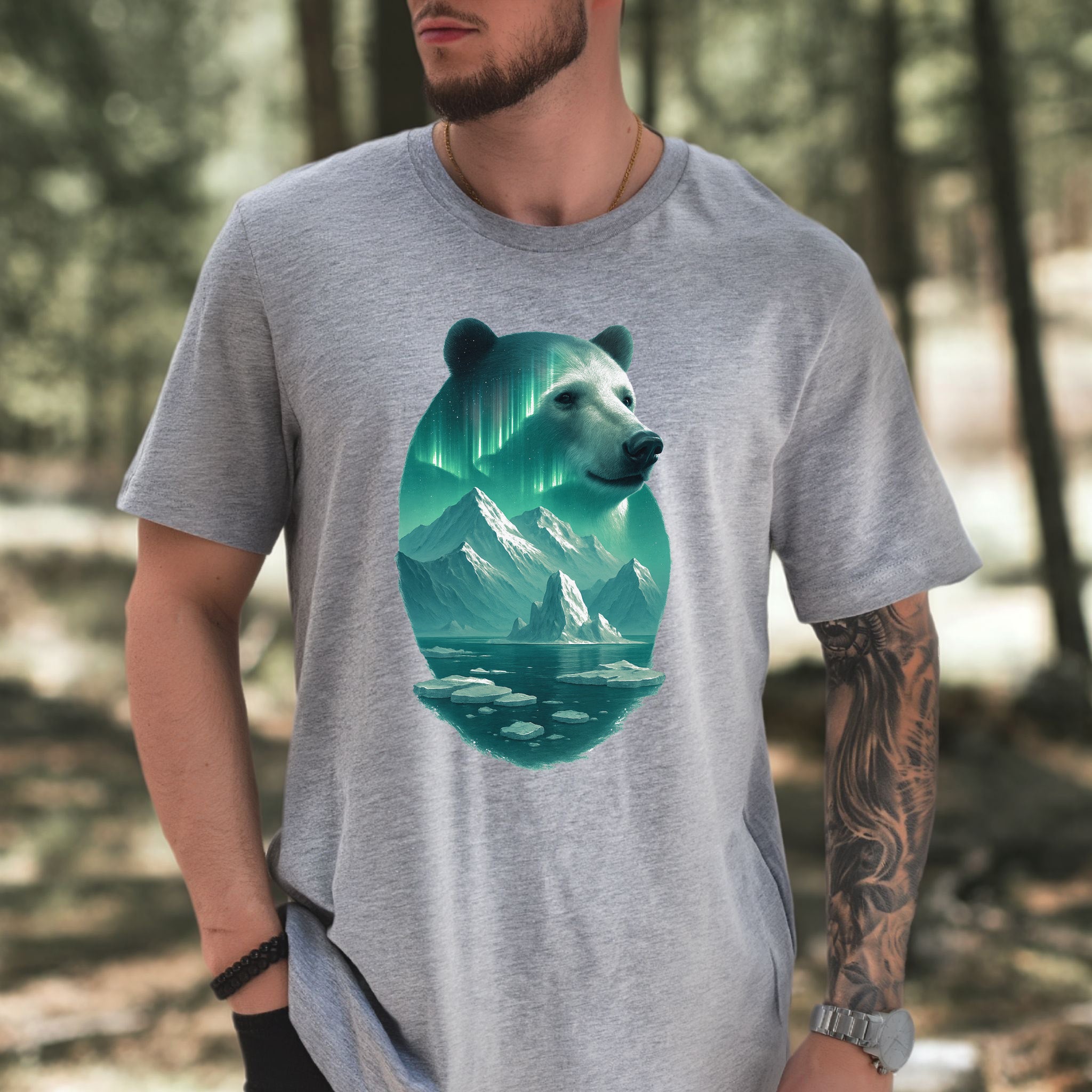 Polar Bear Spirit Northern Lightsl T-Shirt