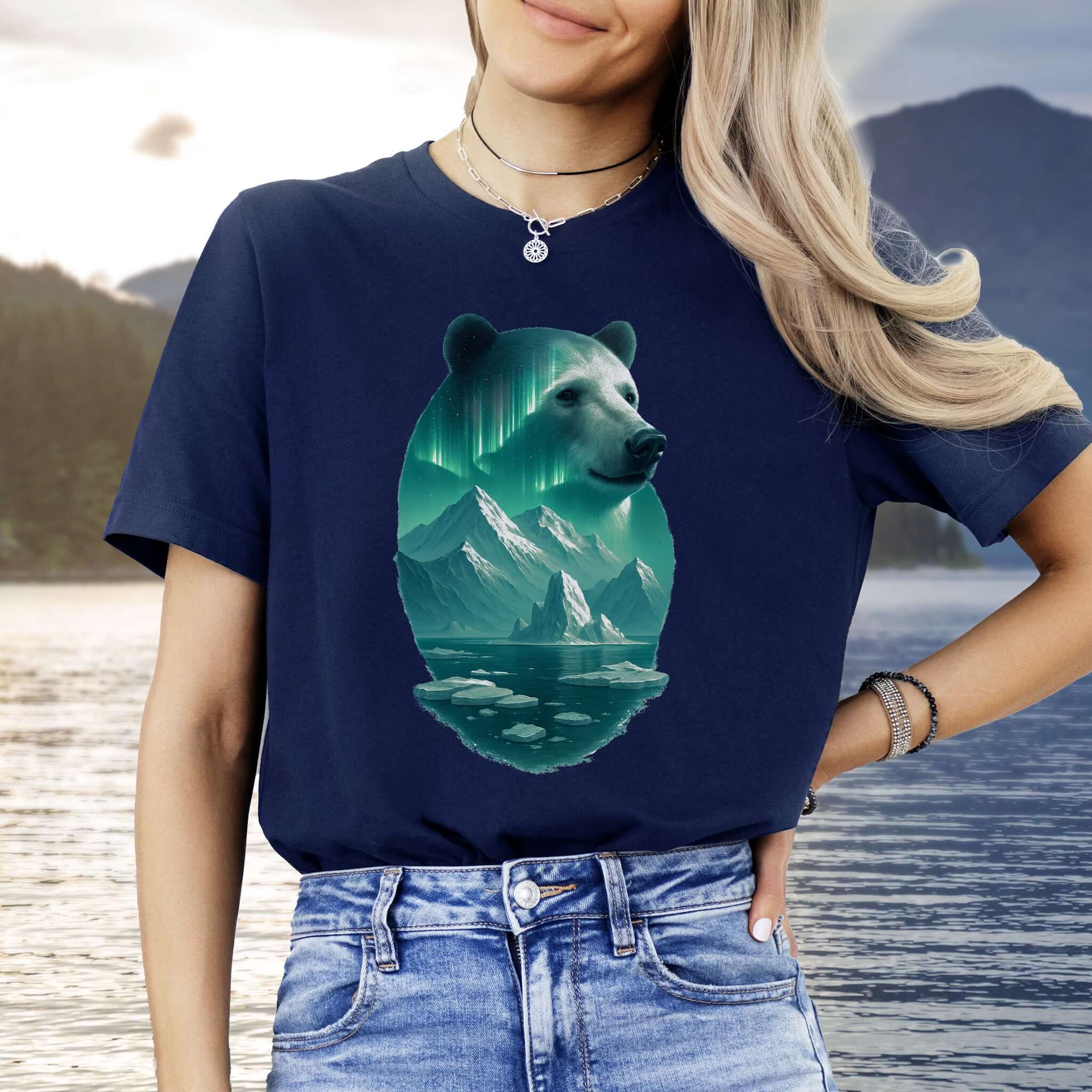 Polar Bear Spirit Northern Lightsl T-Shirt