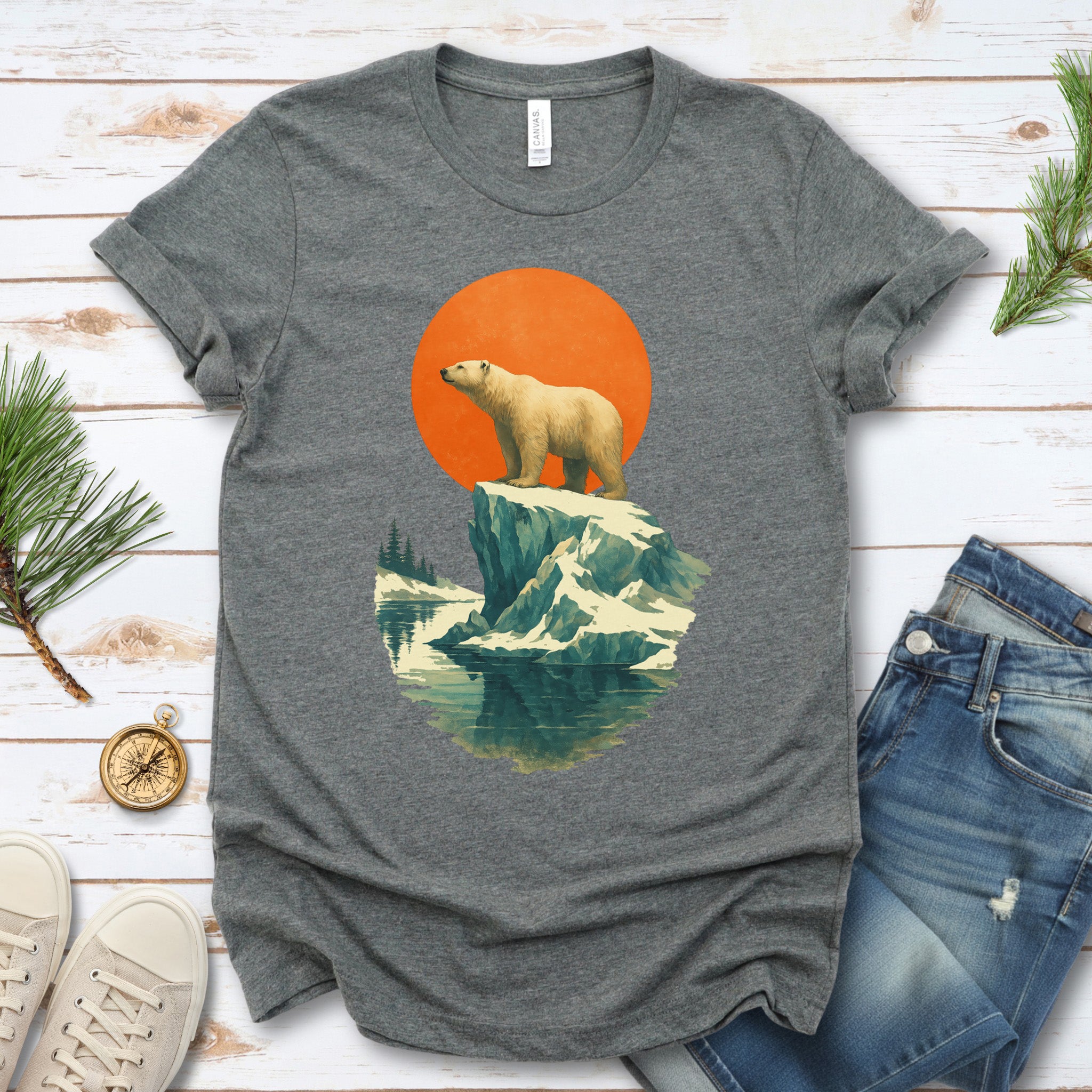 Vintage Polar Bear T-Shirt – Japanese Style Arctic Nature Tee