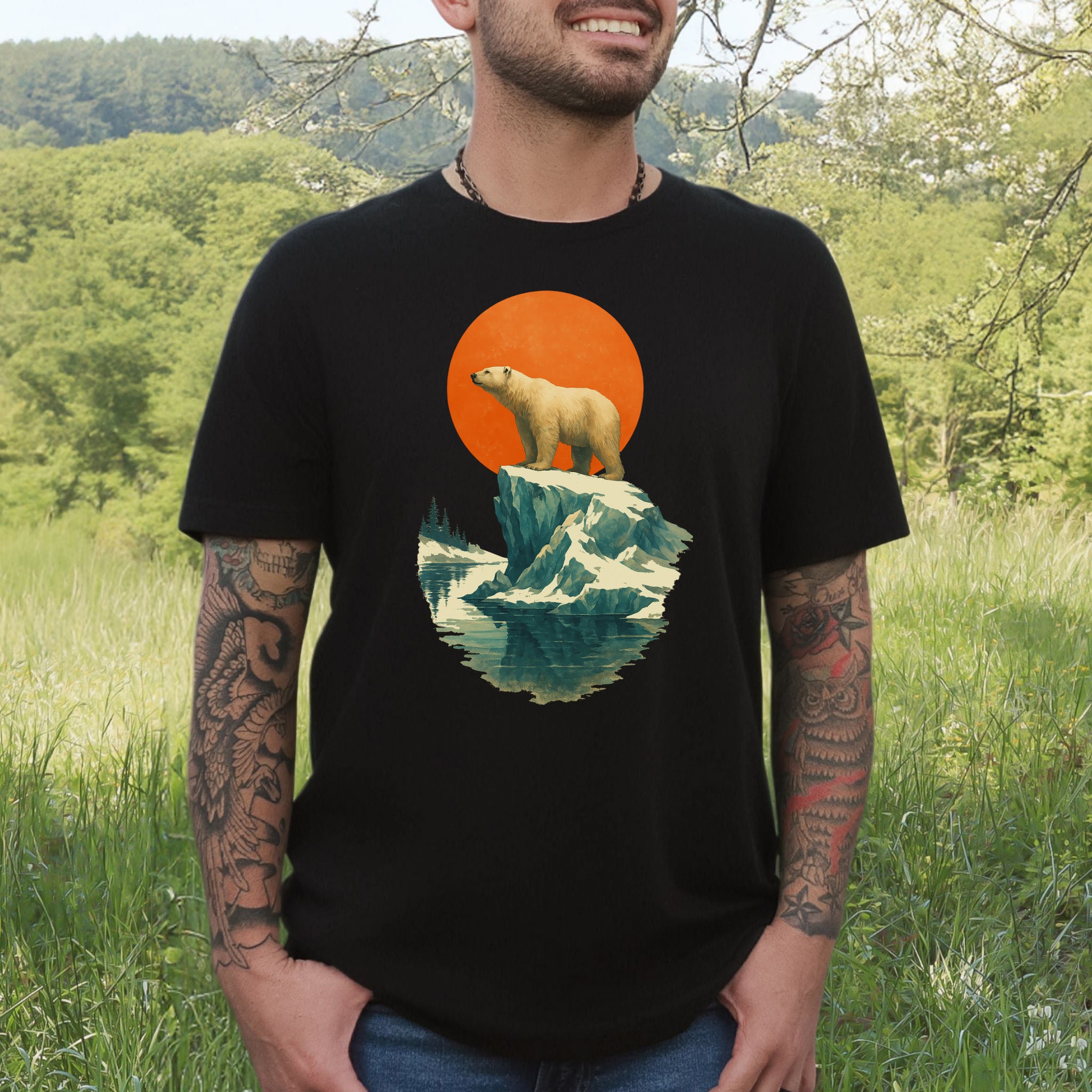 Vintage Polar Bear T-Shirt – Japanese Style Arctic Nature Tee