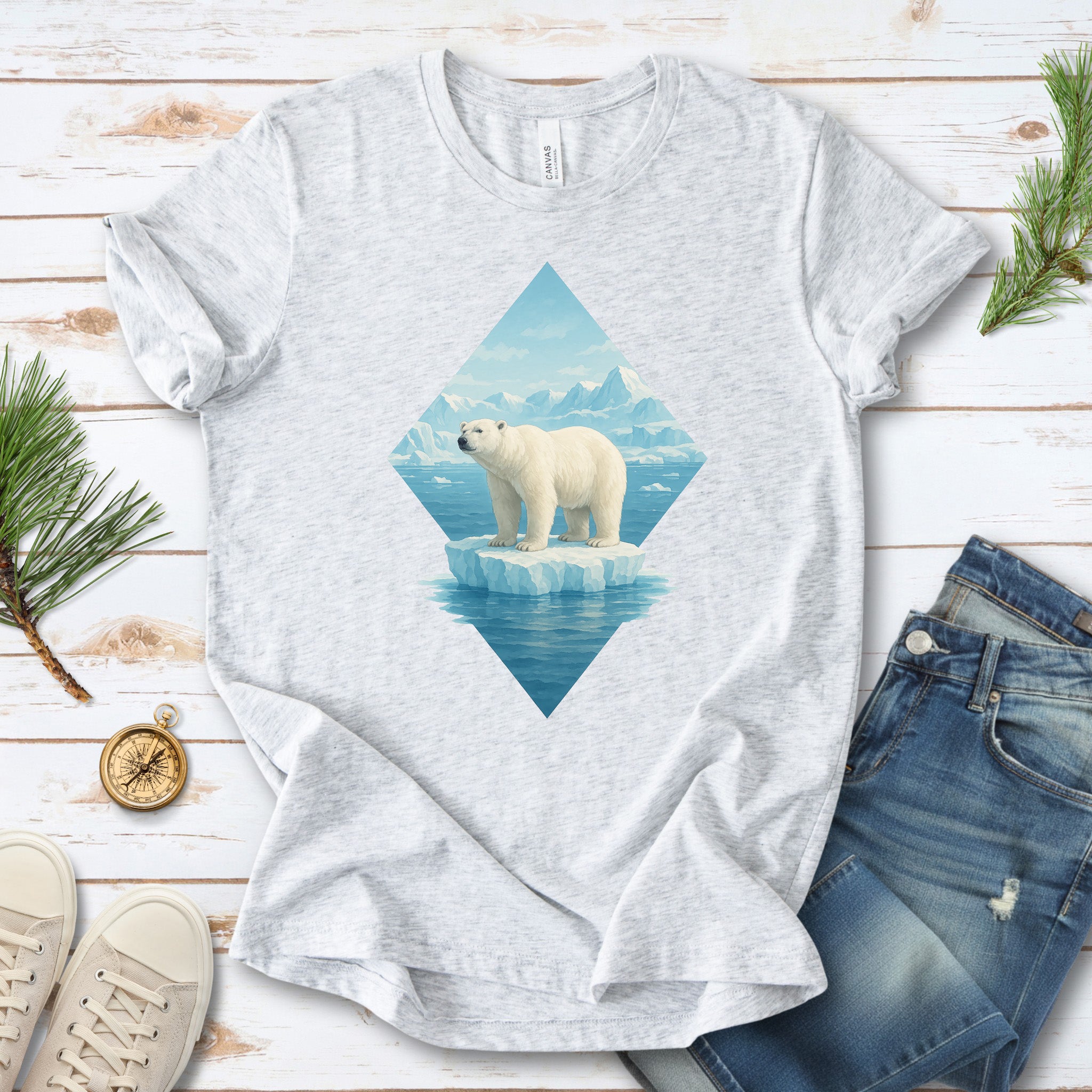 Polar Bear Arctic T-Shirt – Majestic Winter Wildlife Vintage Tee