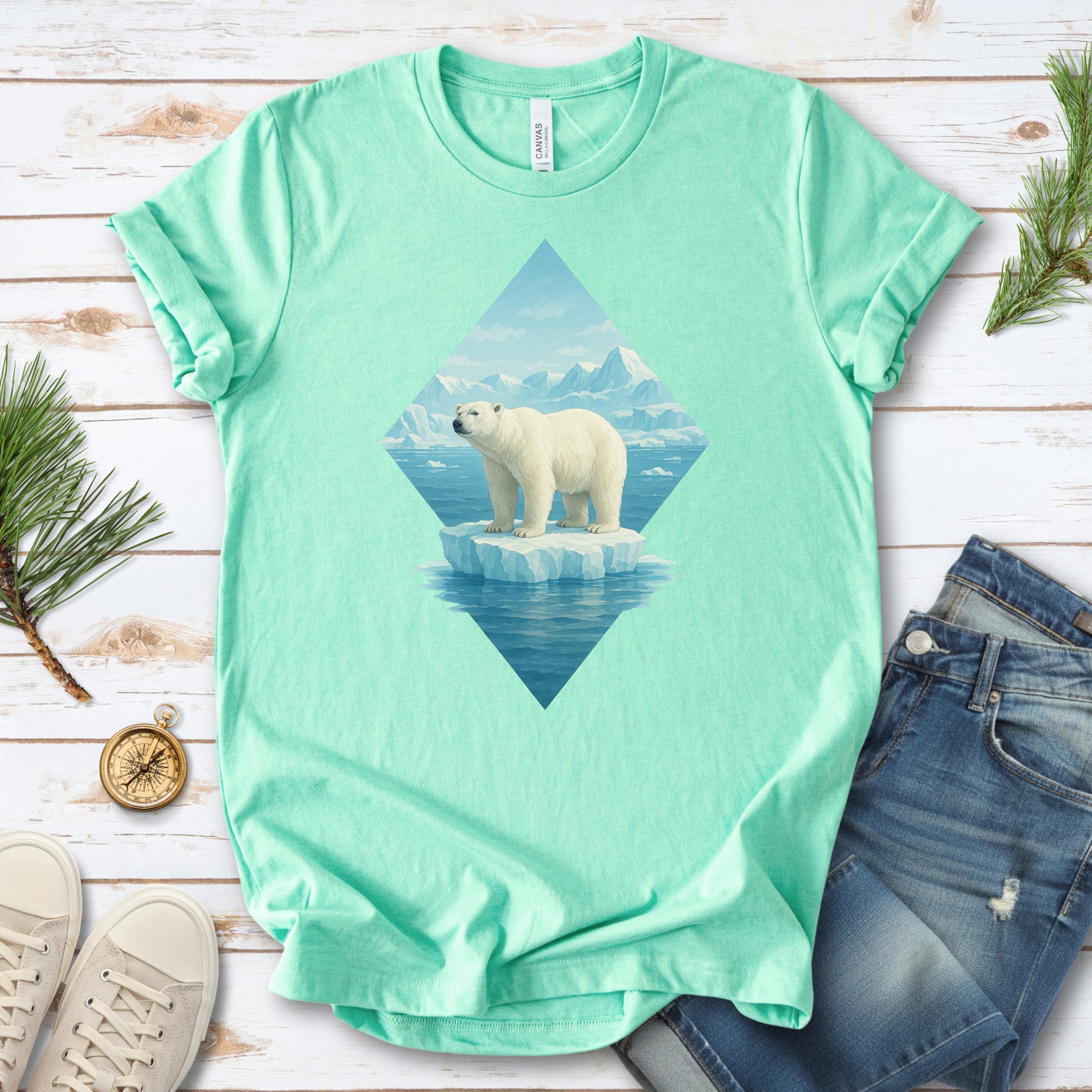 Polar Bear Arctic T-Shirt – Majestic Winter Wildlife Vintage Tee