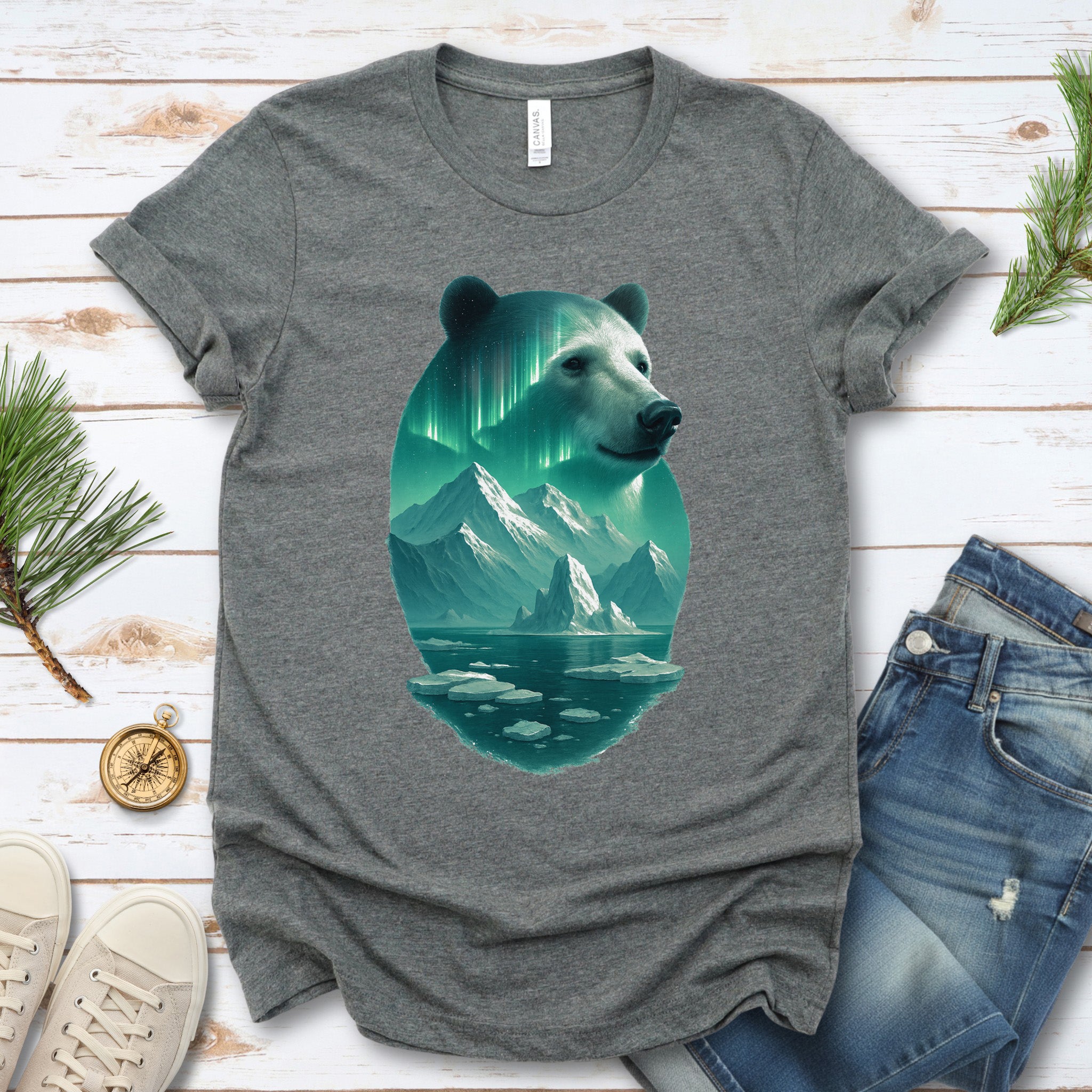 Polar Bear Spirit Northern Lightsl T-Shirt