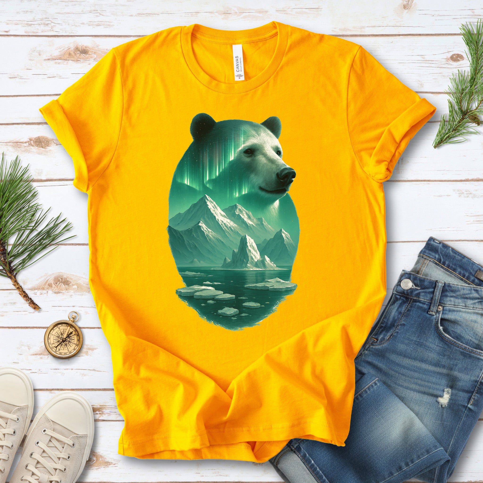 Polar Bear Spirit Northern Lightsl T-Shirt