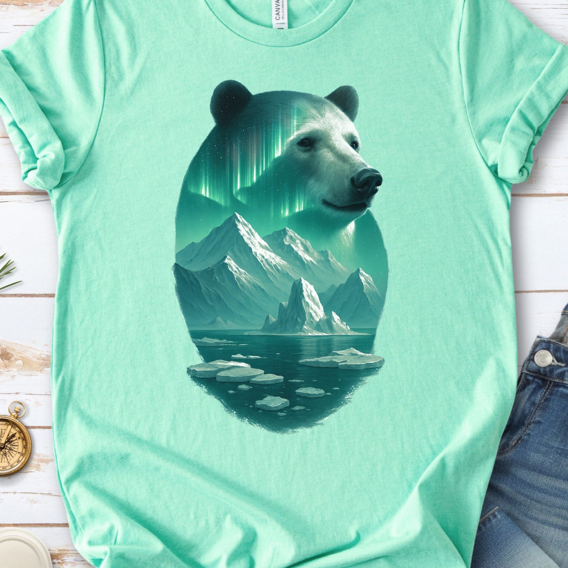 Polar Bear Spirit Northern Lightsl T-Shirt