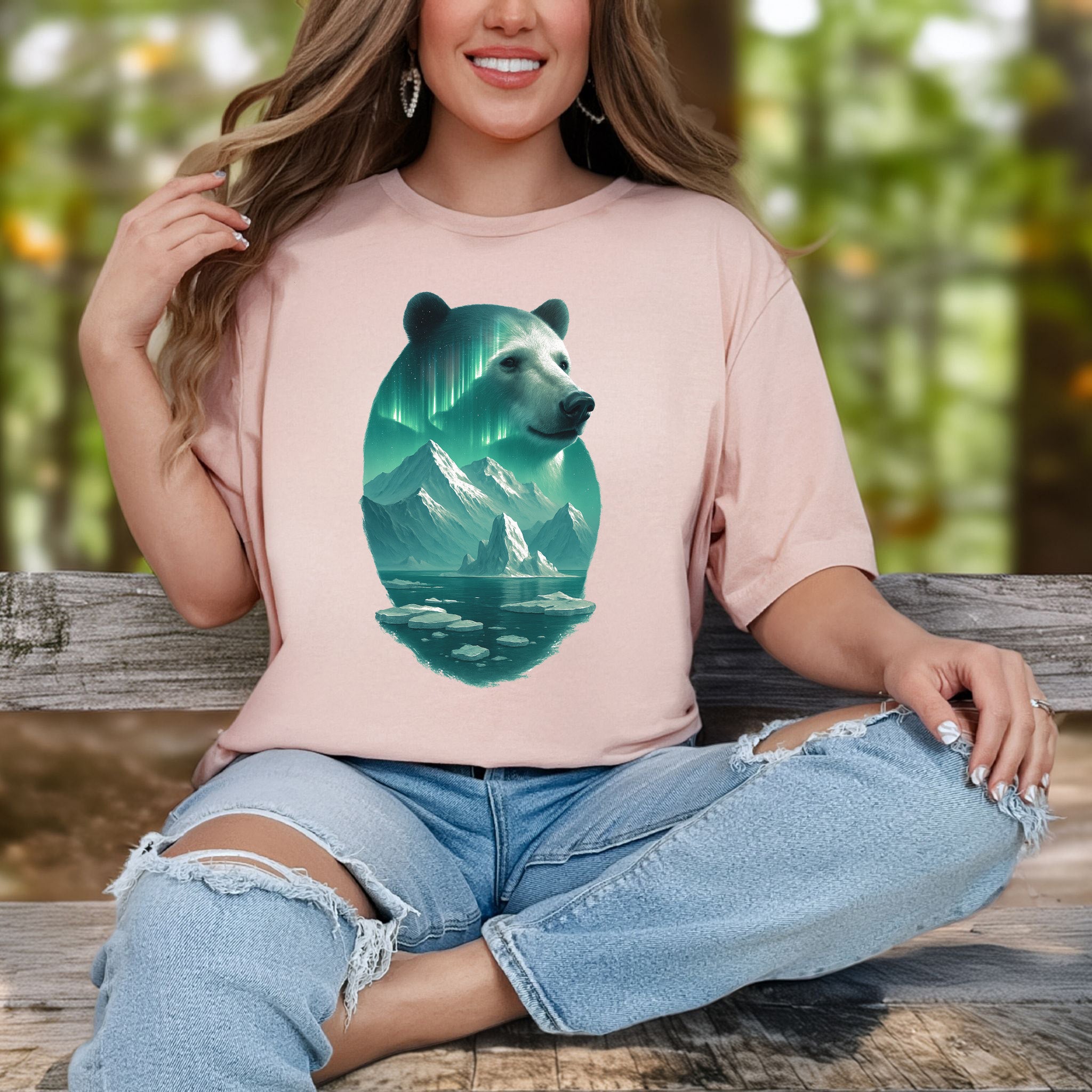 Polar Bear Spirit Northern Lightsl T-Shirt