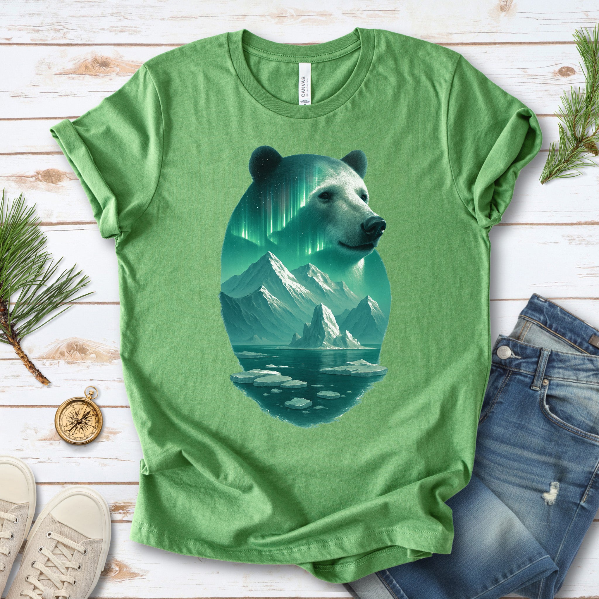 Polar Bear Spirit Northern Lightsl T-Shirt