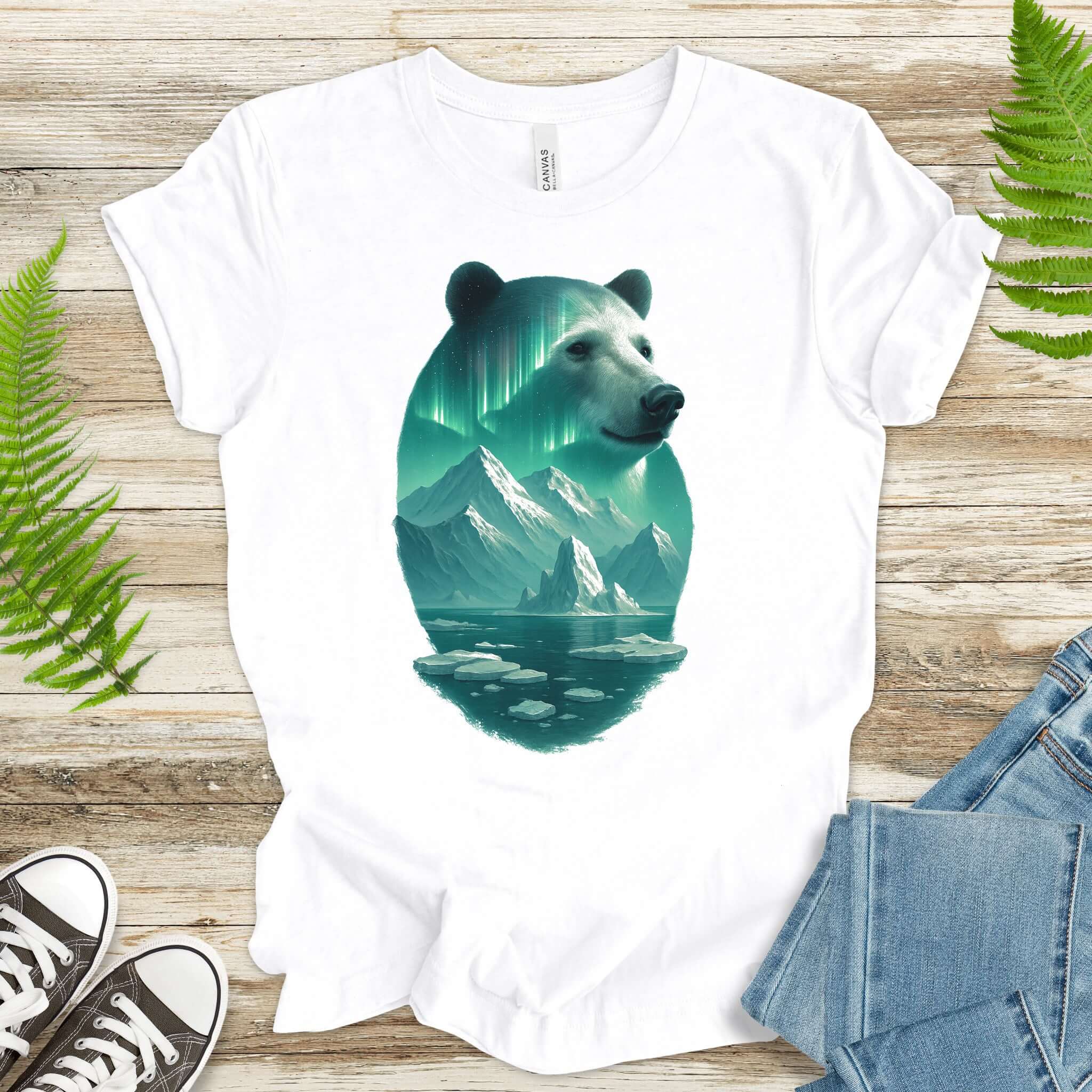 Polar Bear Spirit Northern Lightsl T-Shirt