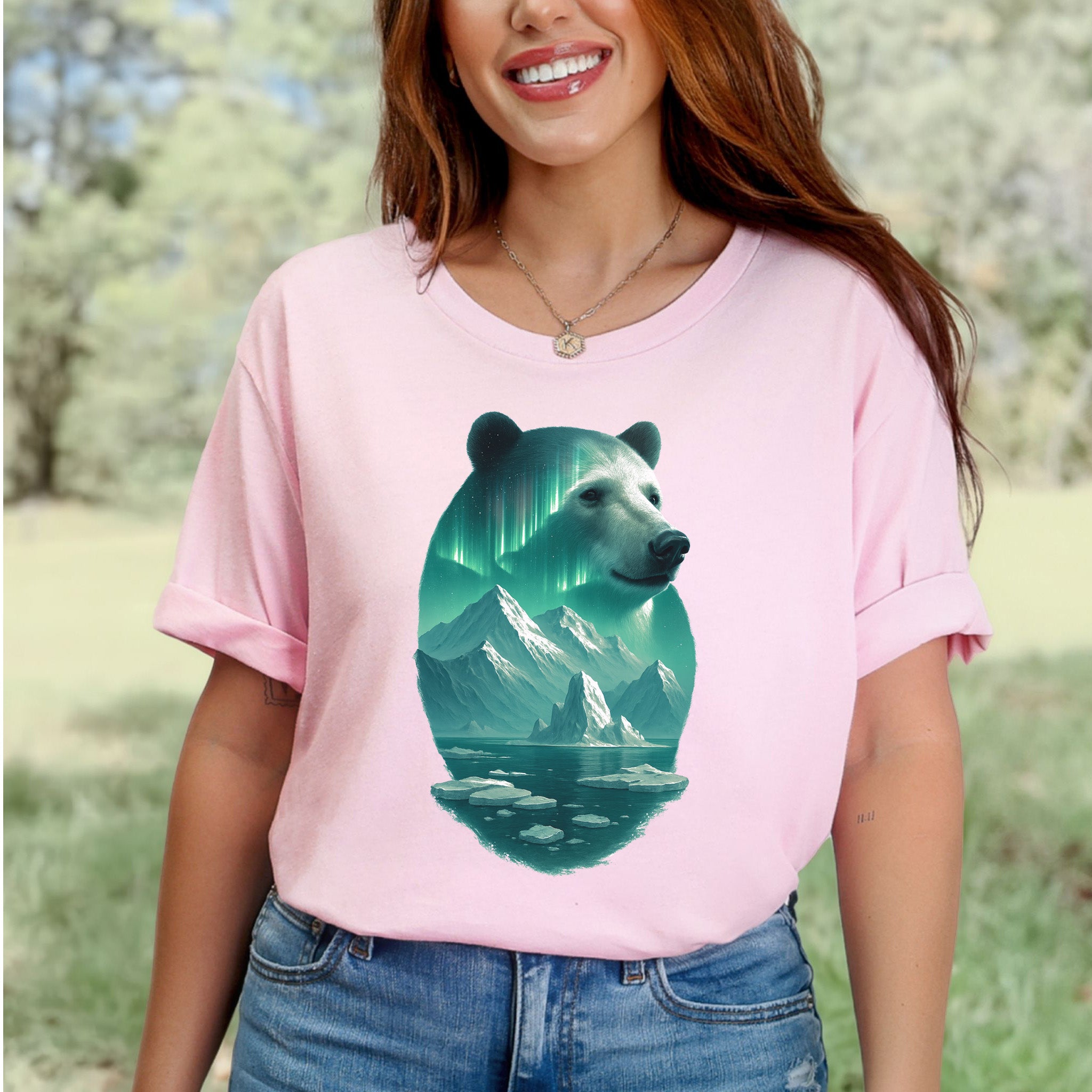 Polar Bear Spirit Northern Lightsl T-Shirt