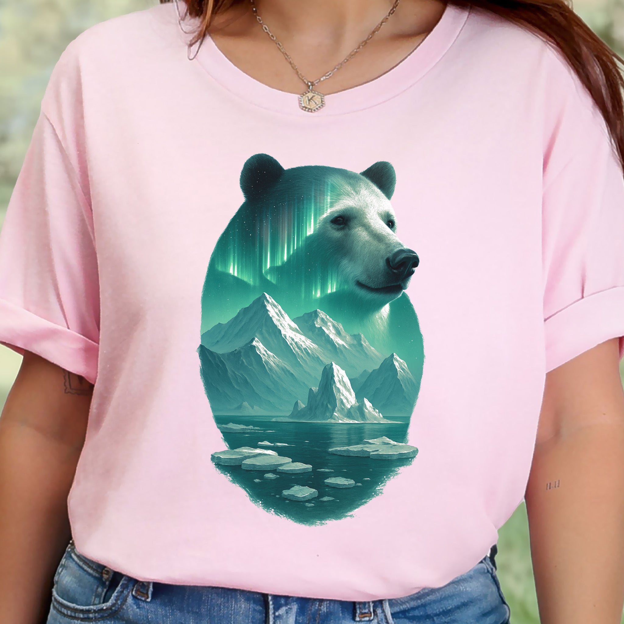 Polar Bear Spirit Northern Lightsl T-Shirt