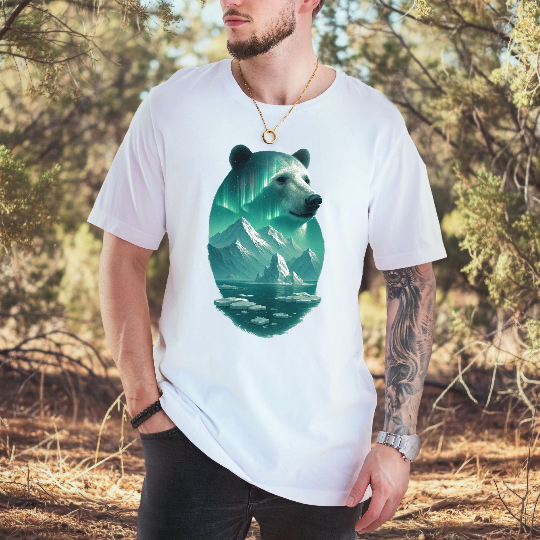 Polar Bear Spirit Northern Lightsl T-Shirt