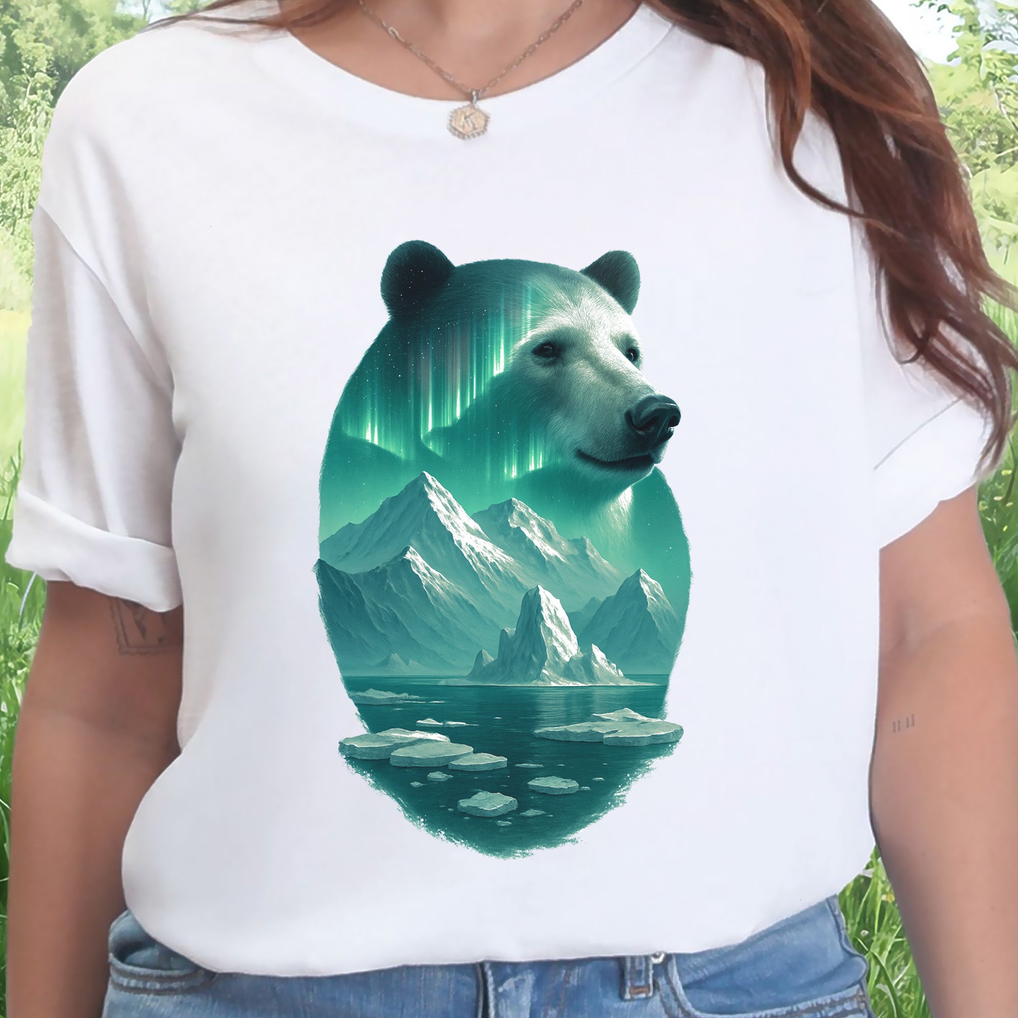 Polar Bear Spirit Northern Lightsl T-Shirt