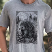Vintage Porcupine T-Shirt – Forest Critter Sketch Art Tee