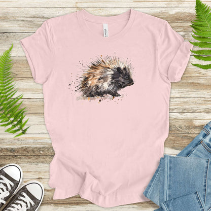 Watercolor Porcupine T-Shirt – Artistic Wildlife Animal Tee