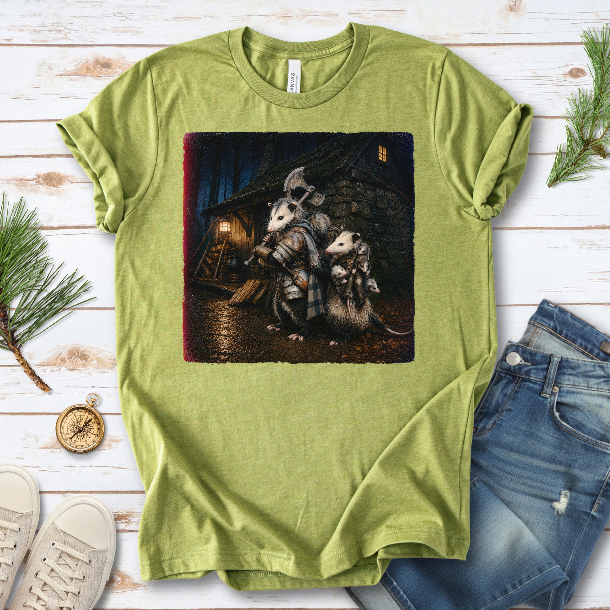 Possum Protector Woodland Opossum Warrior Family T-Shirt