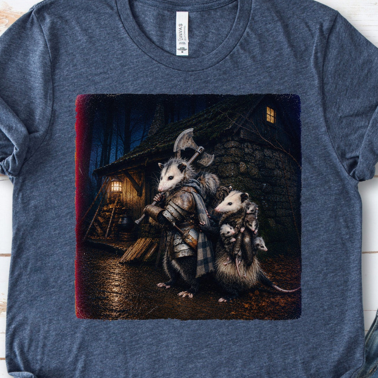 Possum Protector Woodland Opossum Warrior Family T-Shirt