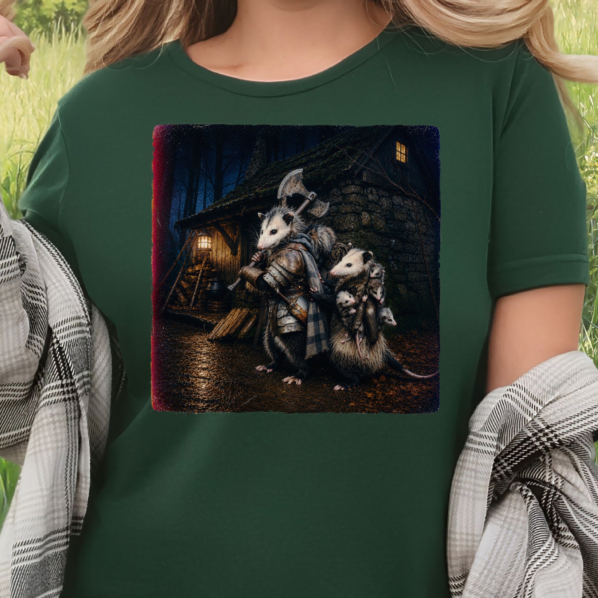 Possum Protector Woodland Opossum Warrior Family T-Shirt