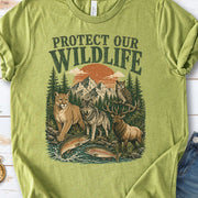 Protect Our Wildlife Mountain Forest Animals Conservation Gift T-Shirt