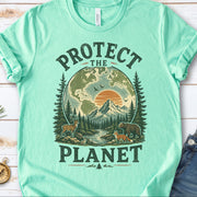 Protect the Planet Retro Wildlife Mountain Nature Lover T-Shirt