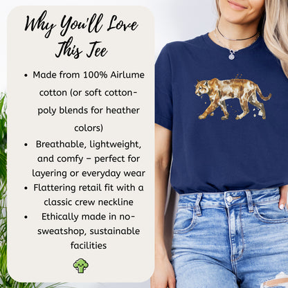 Watercolor Puma T-Shirt – Majestic Big Cat Nature Lover Tee