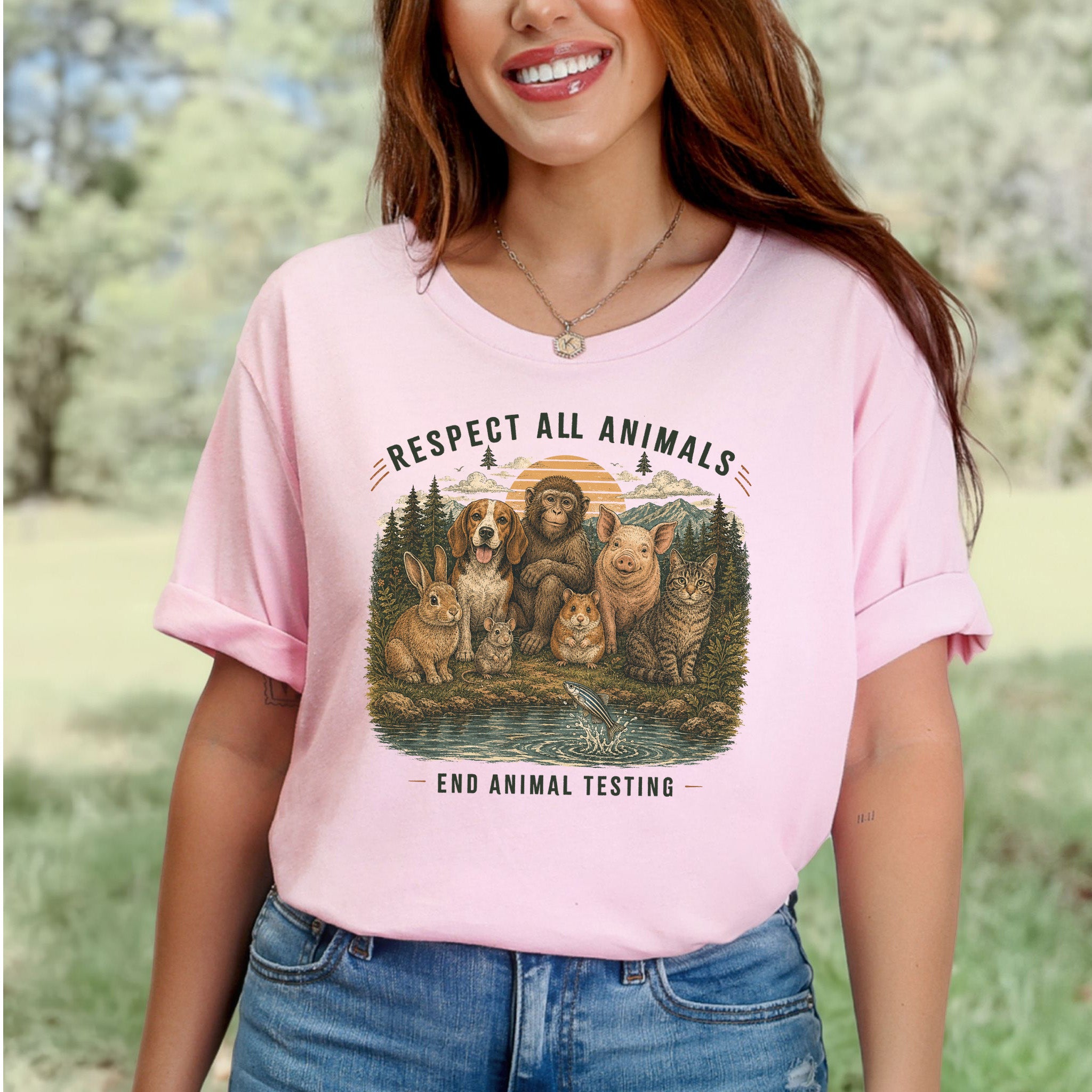 Respect All Animals End Animal Testing Wildlife Advocacy T-Shirt