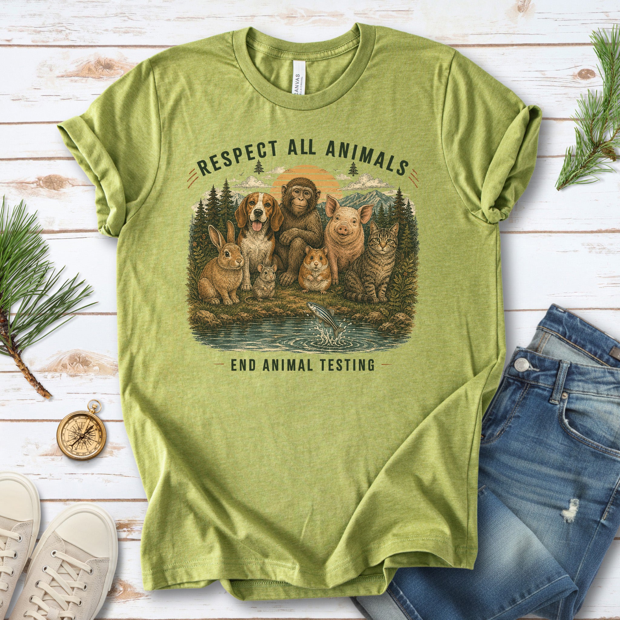 Respect the Locals Bigfoot Wildlife Forest Cryptid Camping Gift T-Shirt
