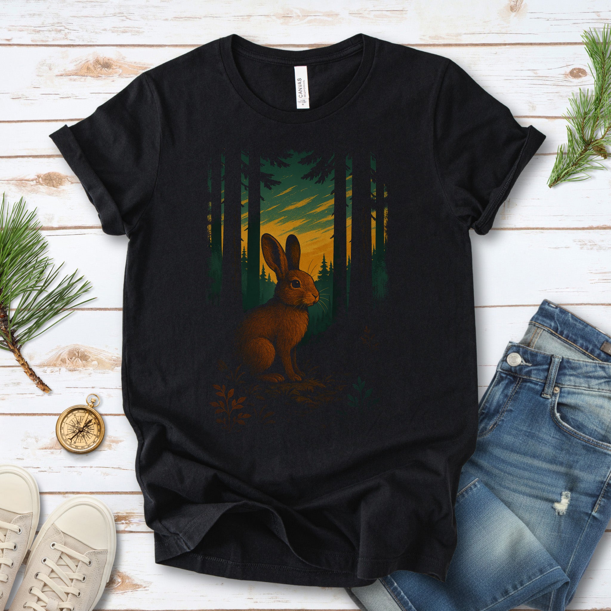 Rabbit Spirit Animal T-Shirt – Twilight Forestcore Bunny Vibes